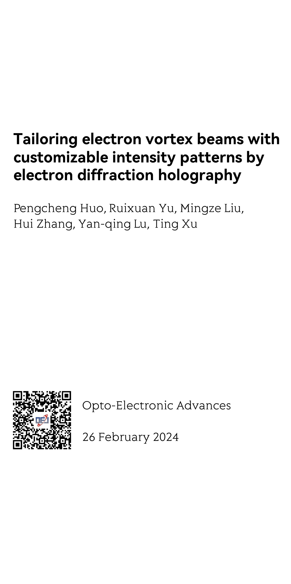 Tailoring electron vortex beams with customizable intensity patterns by electron diffraction holography_1