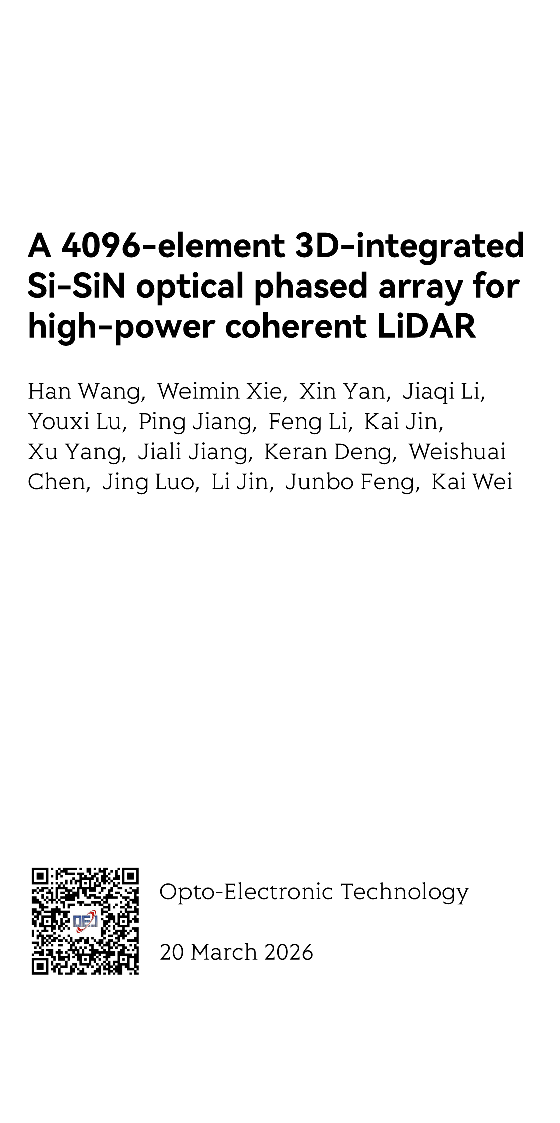 A 4096-element 3D-integrated Si-SiN optical phased array for high-power coherent LiDAR_1