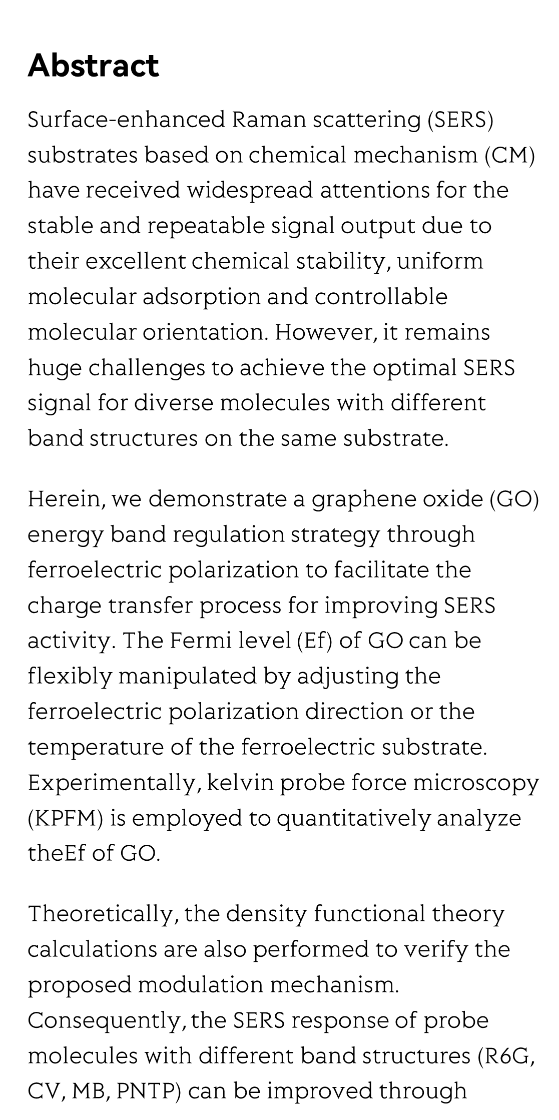 Ferroelectrically modulate the Fermi level of graphene oxide to enhance SERS response_2