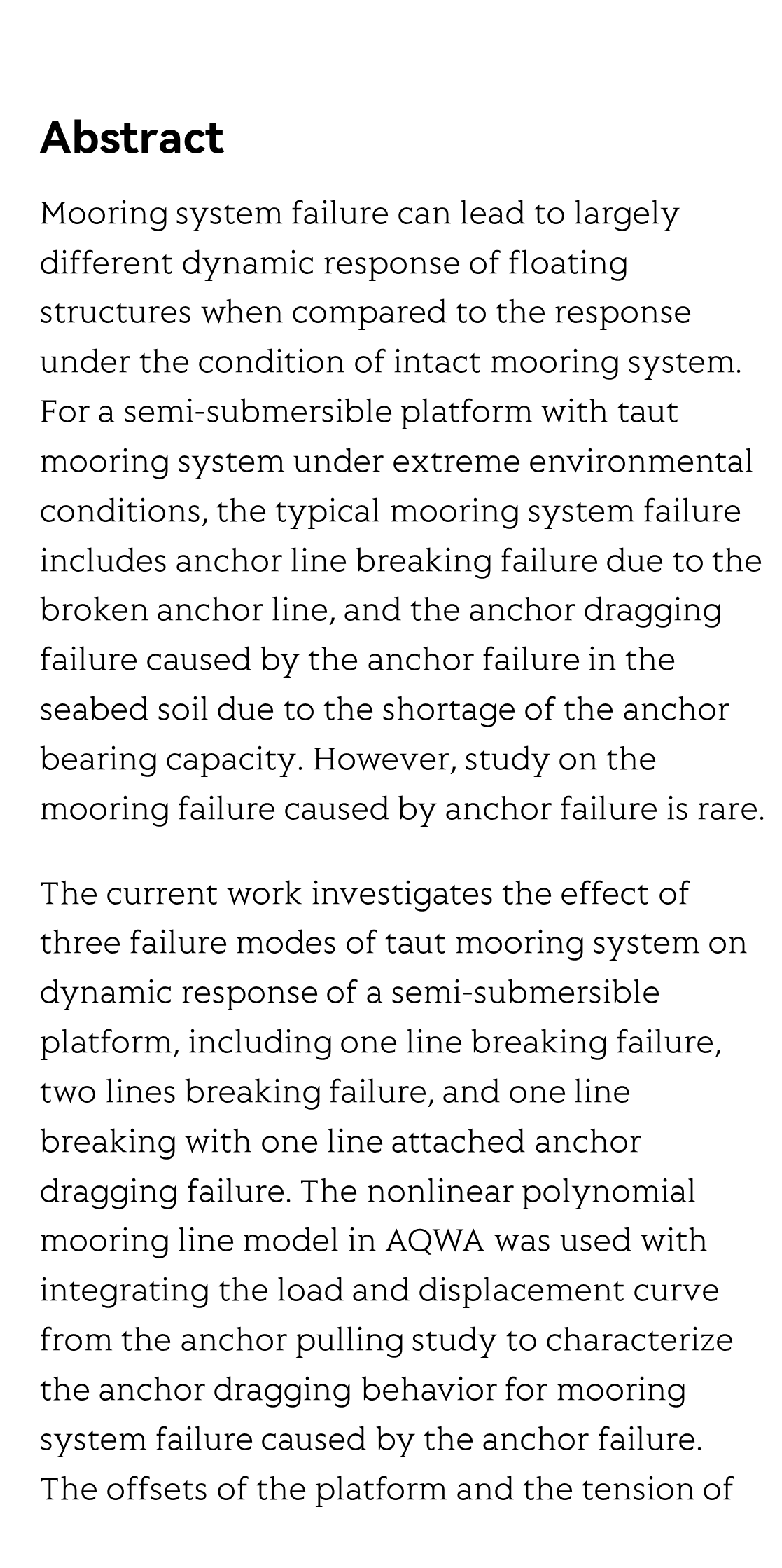 Effect of Failure Mode of Taut Mooring System on the Dynamic Response of A Semi-Submersible Platform_2