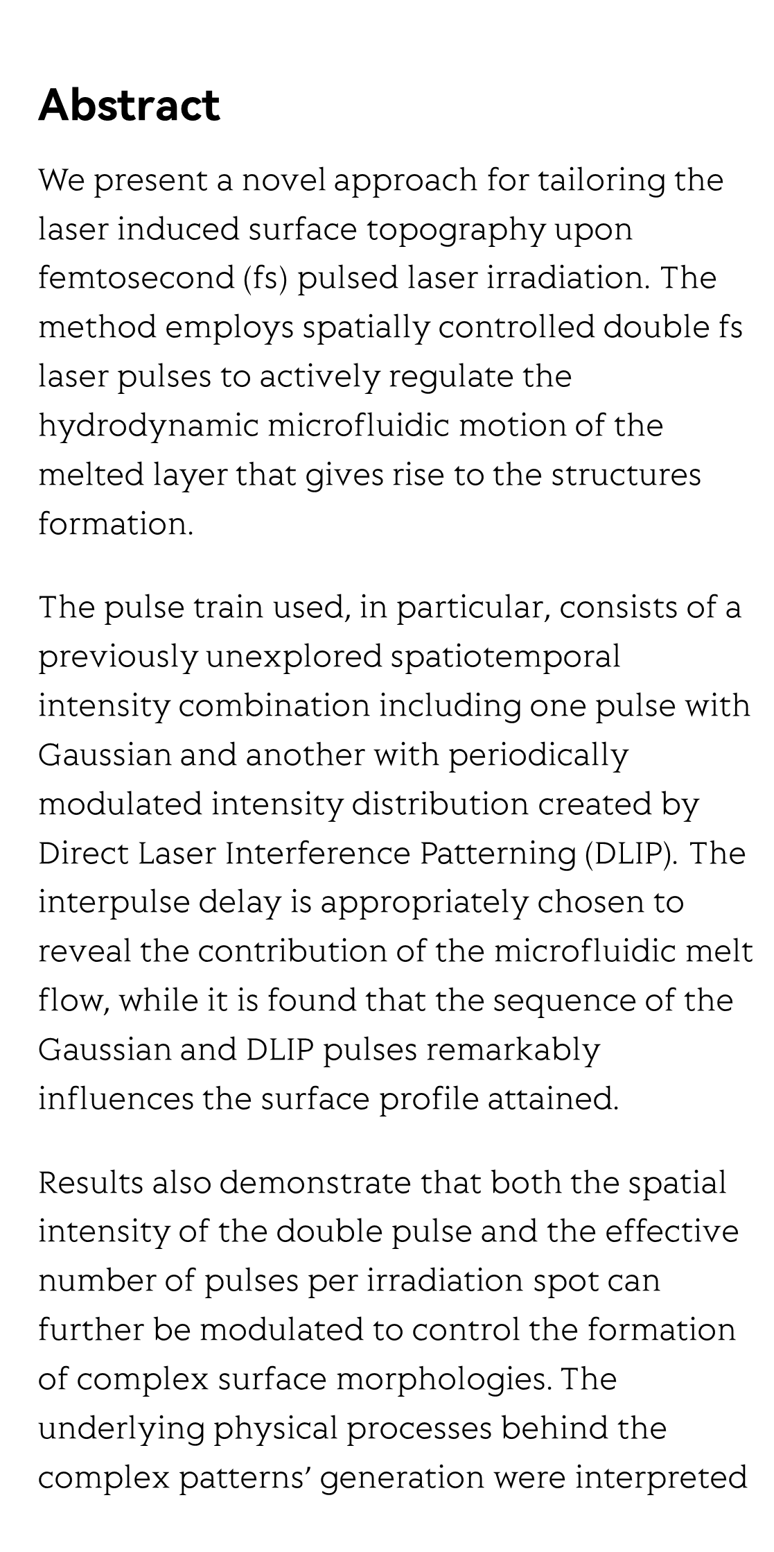 Ultrashort pulsed laser induced complex surface structures generated by tailoring the melt hydrodynamics_2