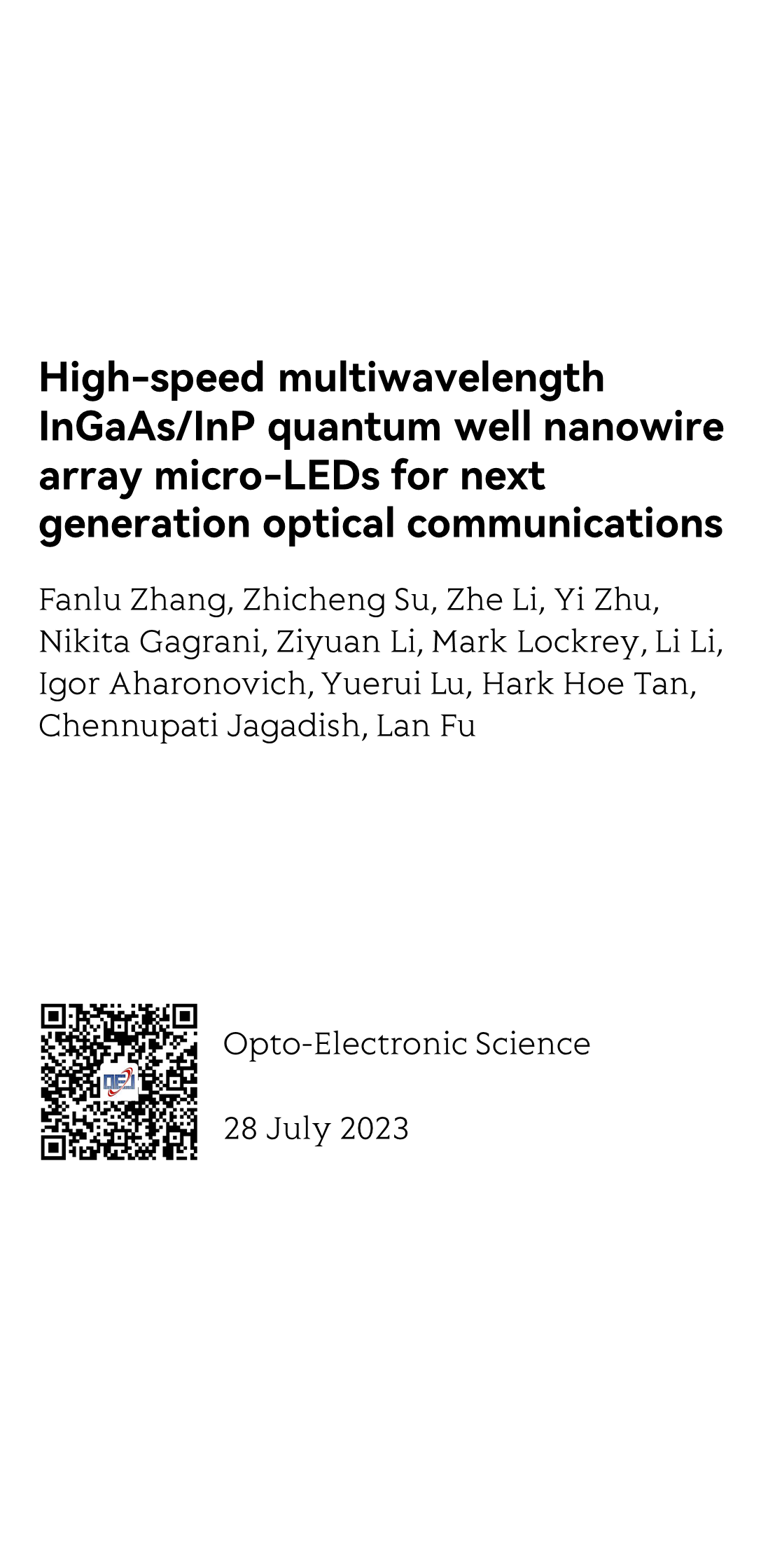 High-speed multiwavelength InGaAs/InP quantum well nanowire array micro-LEDs for next generation optical communications_1