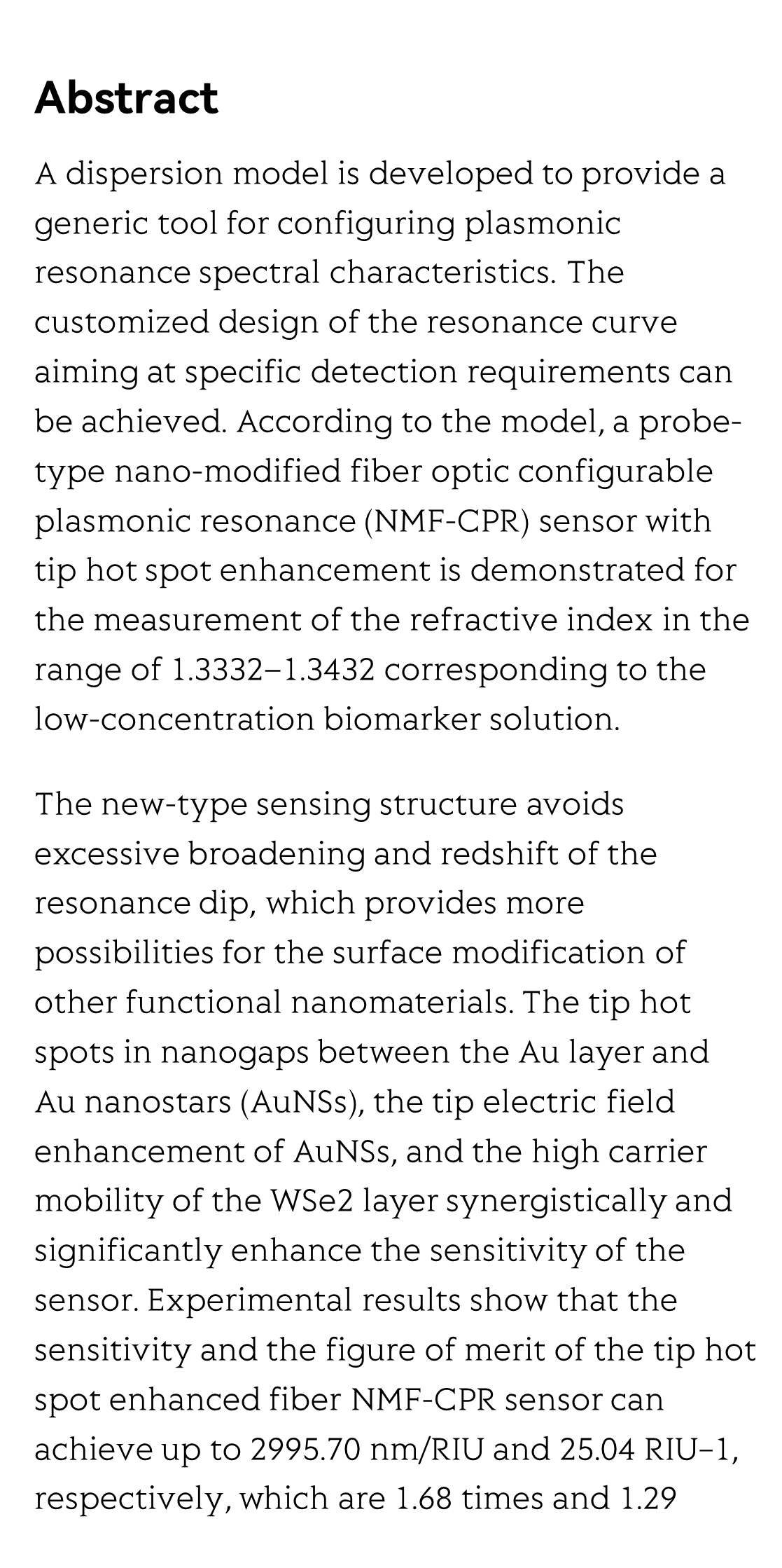 Highly sensitive and stable probe refractometer based on configurable plasmonic resonance with nano-modified fiber core_2