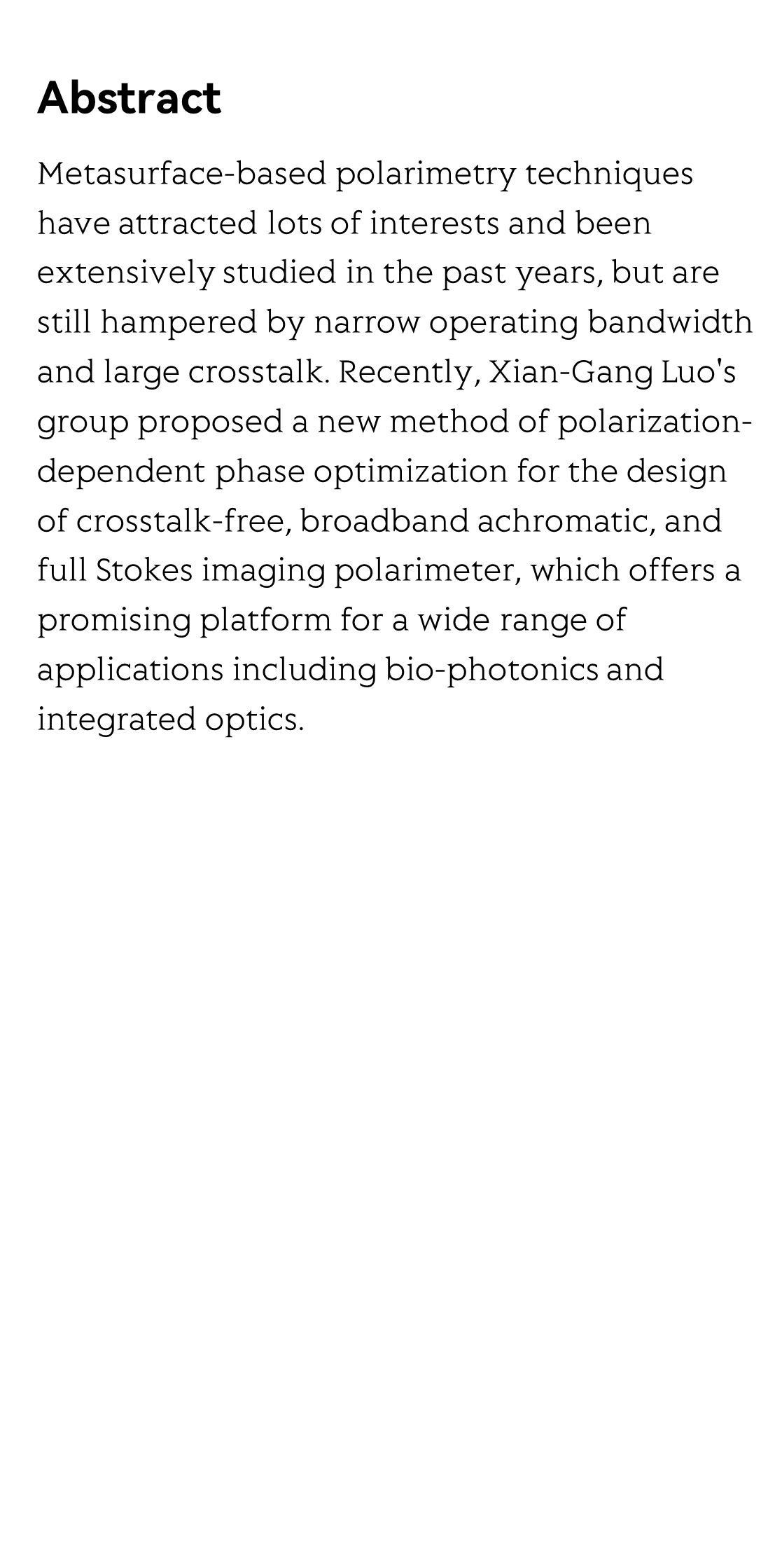 A novel method for designing crosstalk-free achromatic full Stokes imaging polarimeter_2