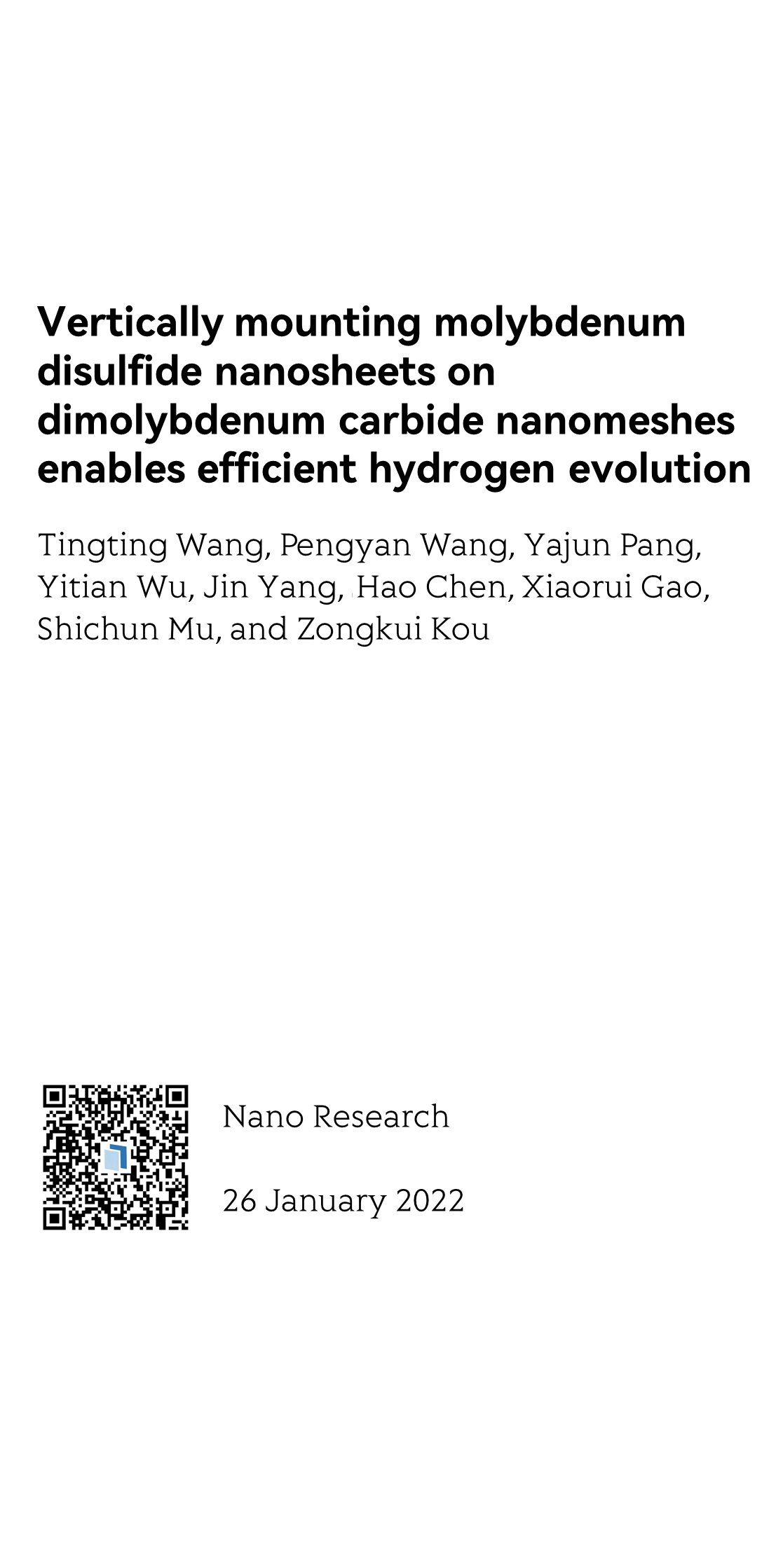 Vertically mounting molybdenum disulfide nanosheets on dimolybdenum carbide nanomeshes enables efficient hydrogen evolution_1