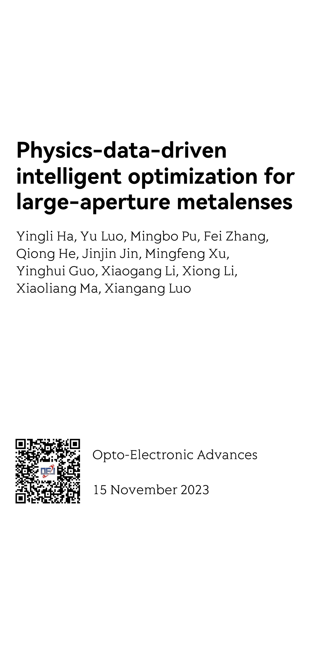 Physics-data-driven intelligent optimization for large-aperture metalenses_1