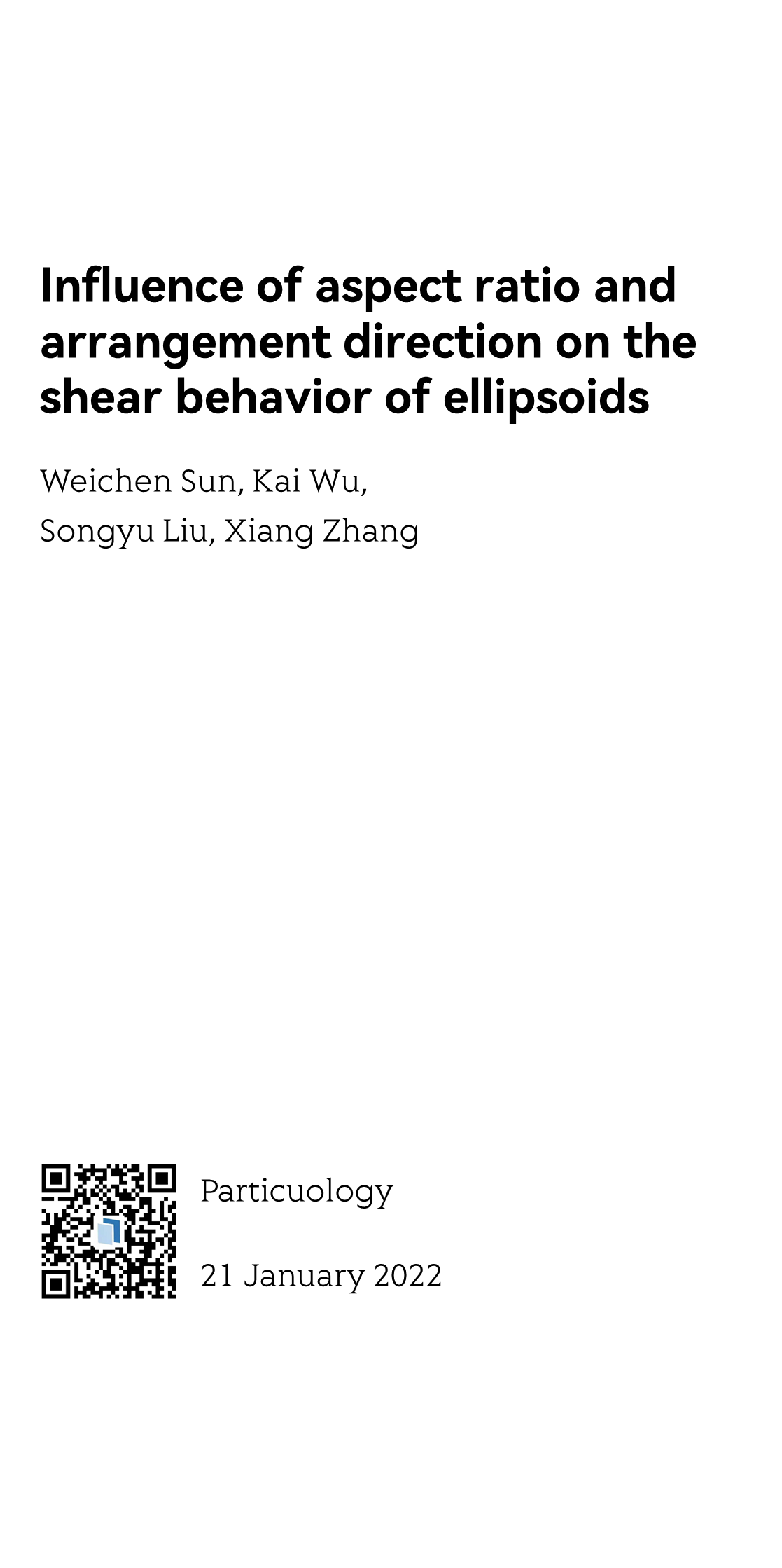 Influence of aspect ratio and arrangement direction on the shear behavior of ellipsoids_1