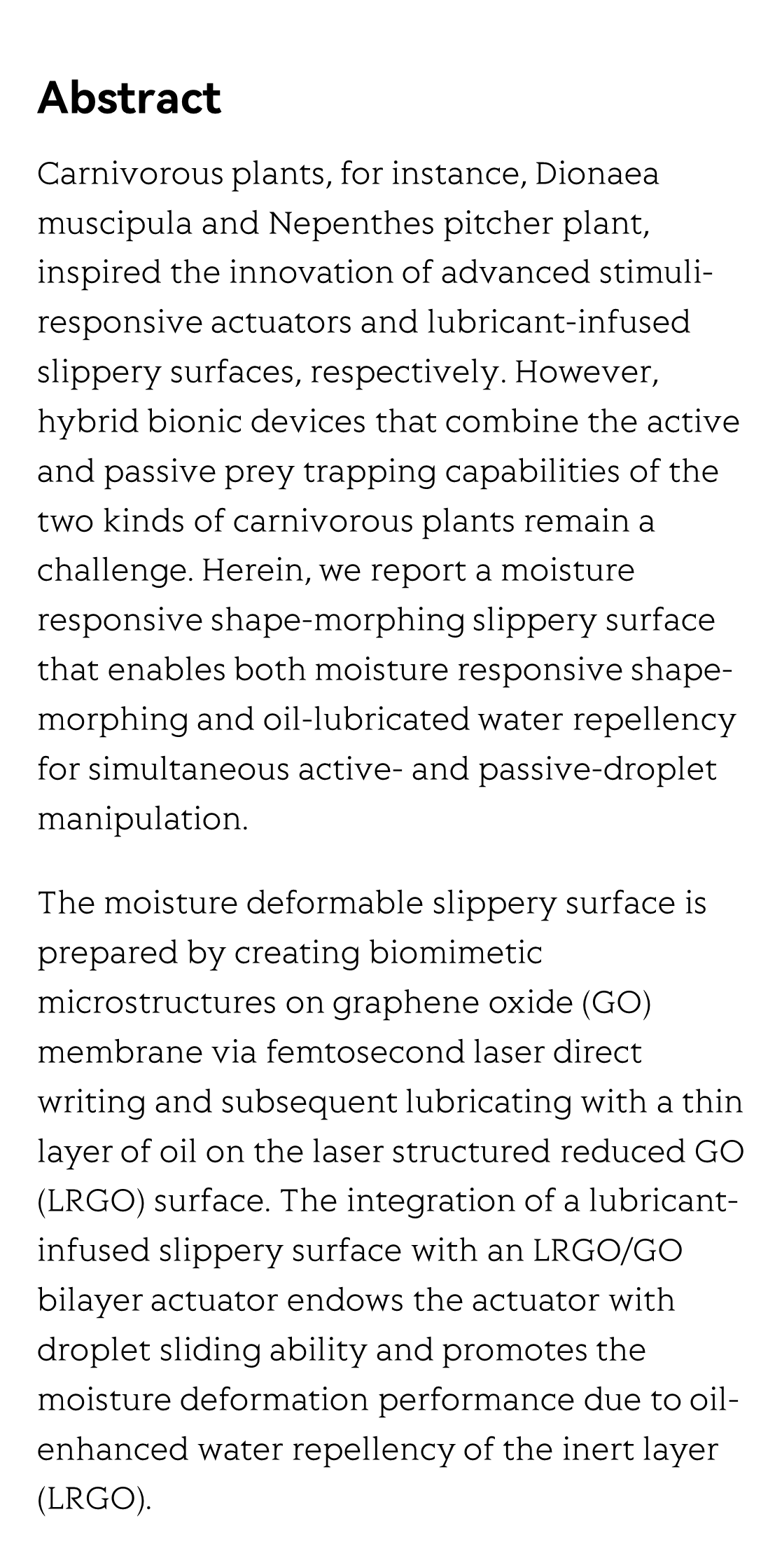 Carnivorous plants inspired shape-morphing slippery surfaces_2