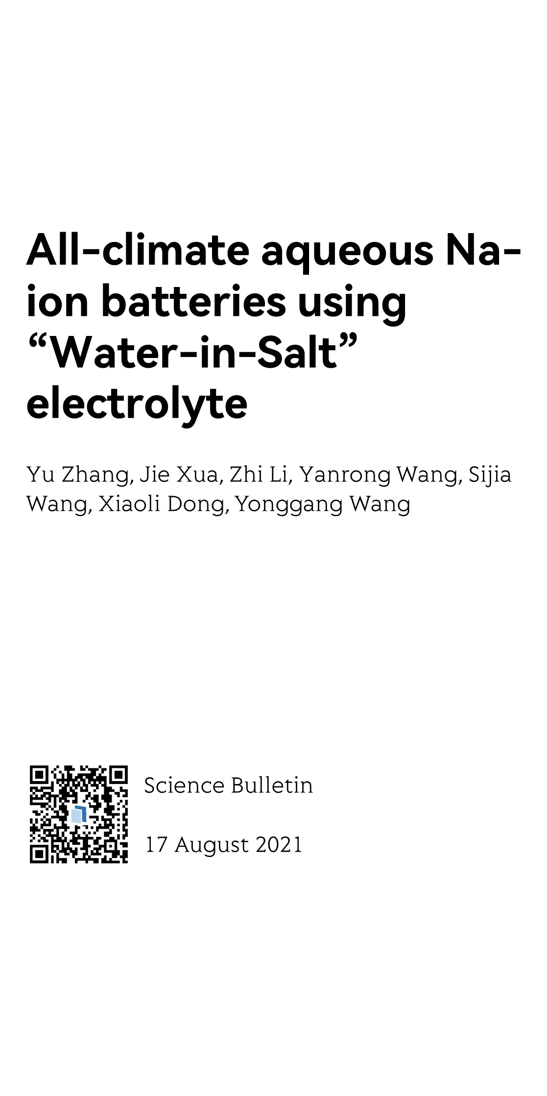 All-climate aqueous Na-ion batteries using “Water-in-Salt” electrolyte_1