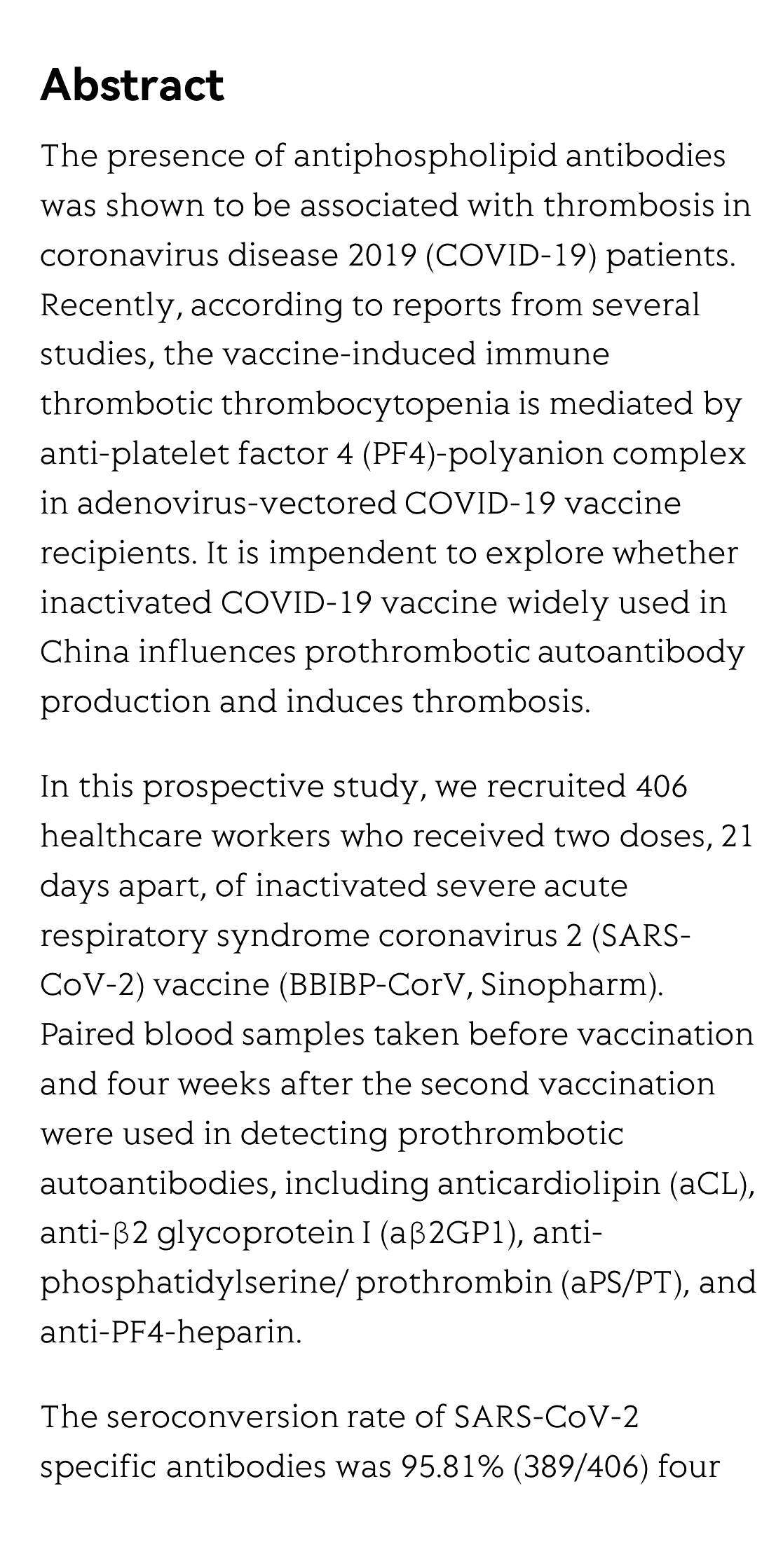 Inactivated SARS-CoV-2 vaccine does not influence the profile of prothrombotic antibody nor increase the risk of thrombosis in a prospective Chinese cohort_2