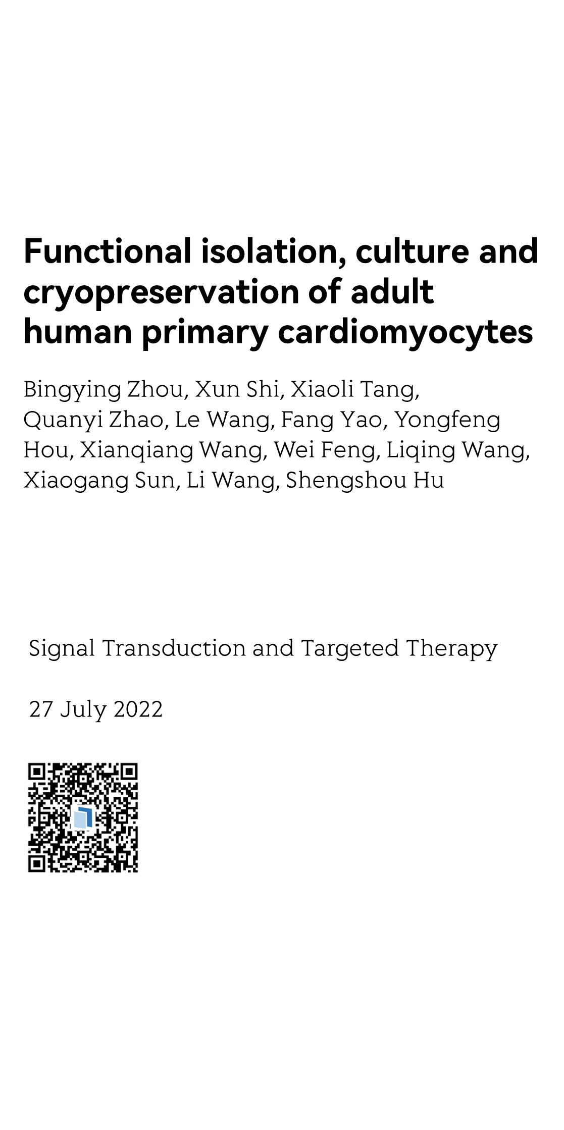 Functional isolation, culture and cryopreservation of adult human primary cardiomyocytes_1