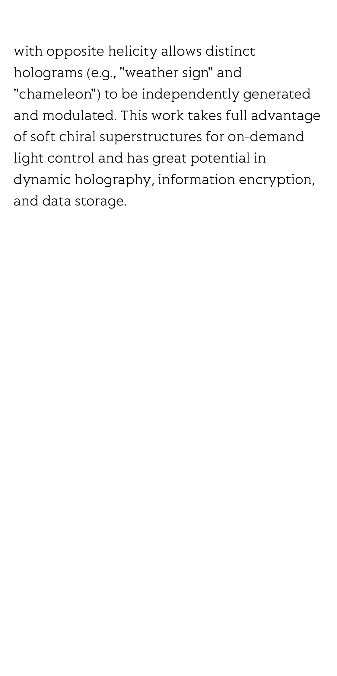 Soft chiral superstructure enabled dynamic polychromatic holography_3