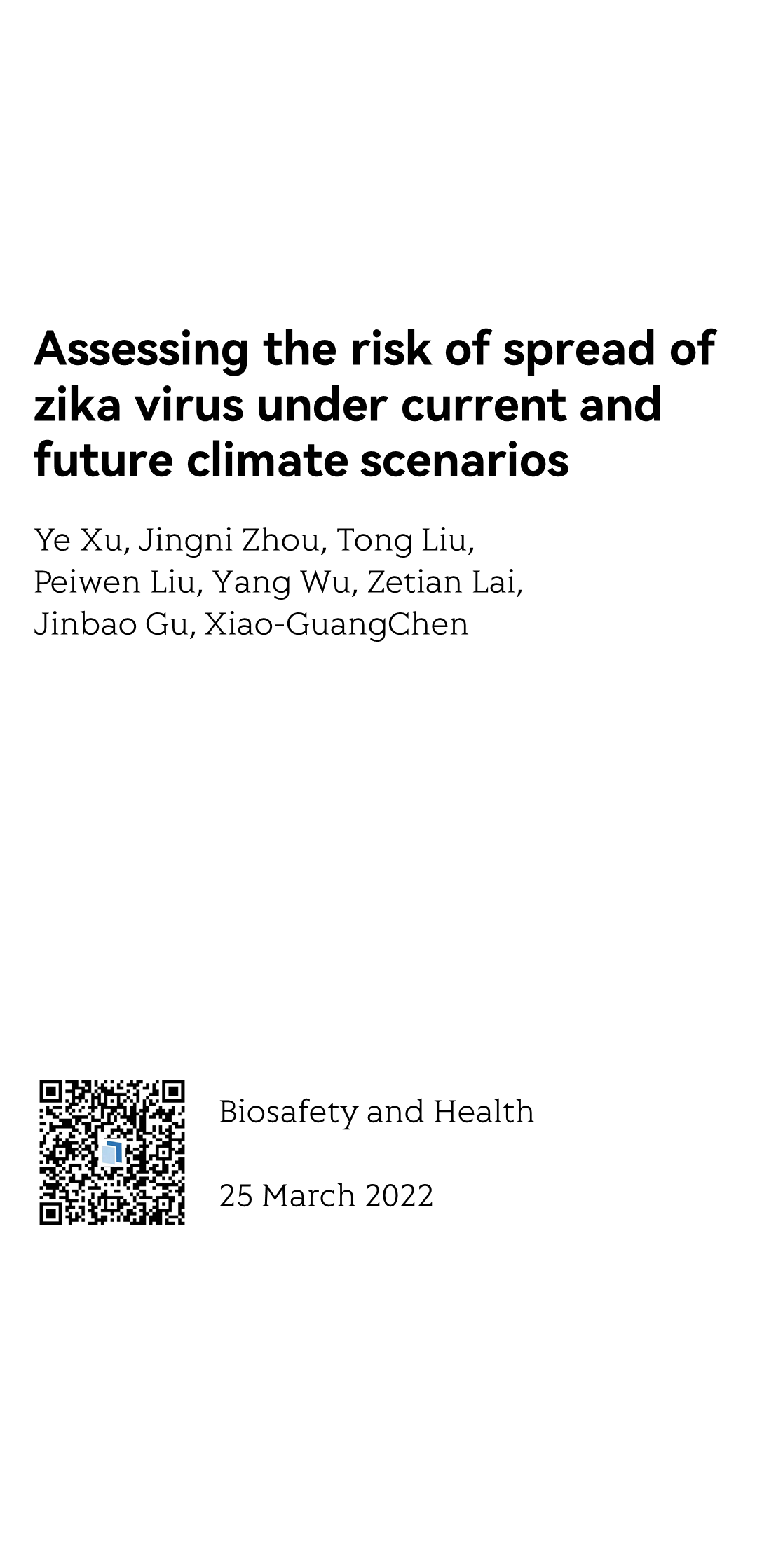 Assessing the risk of spread of zika virus under current and future climate scenarios_1