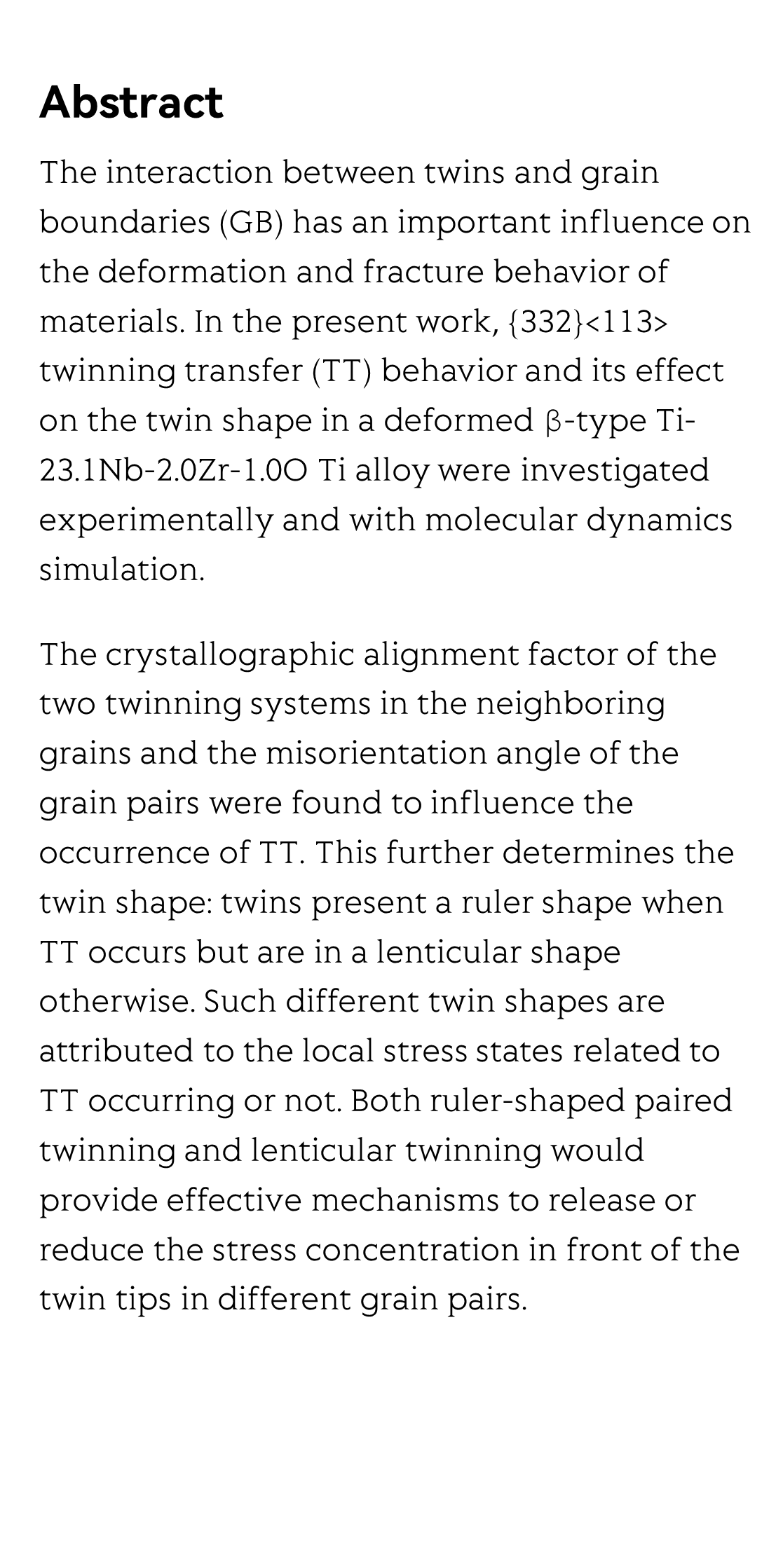 {332}<113>Twinning transfer behavior and its effect on the twin shape in a beta-type Ti-23.1Nb-2.0Zr-1.0O alloy_2