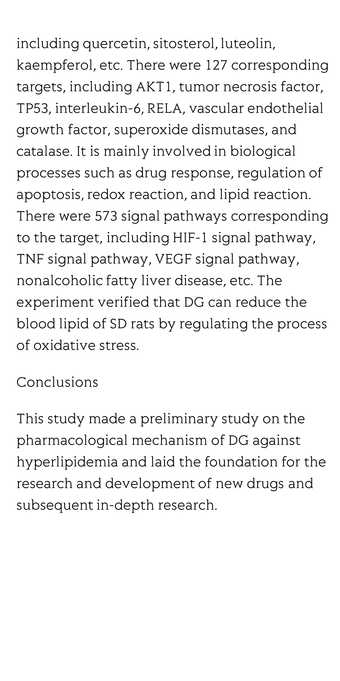 Exploring the pharmacological mechanism of danhe granules against hyperlipidemia by means of network pharmacology and verified by preliminary experiments_3