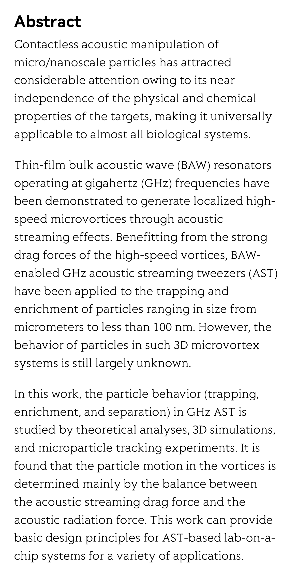 Manipulations of micro/nanoparticles using gigahertz acoustic streaming tweezers_2