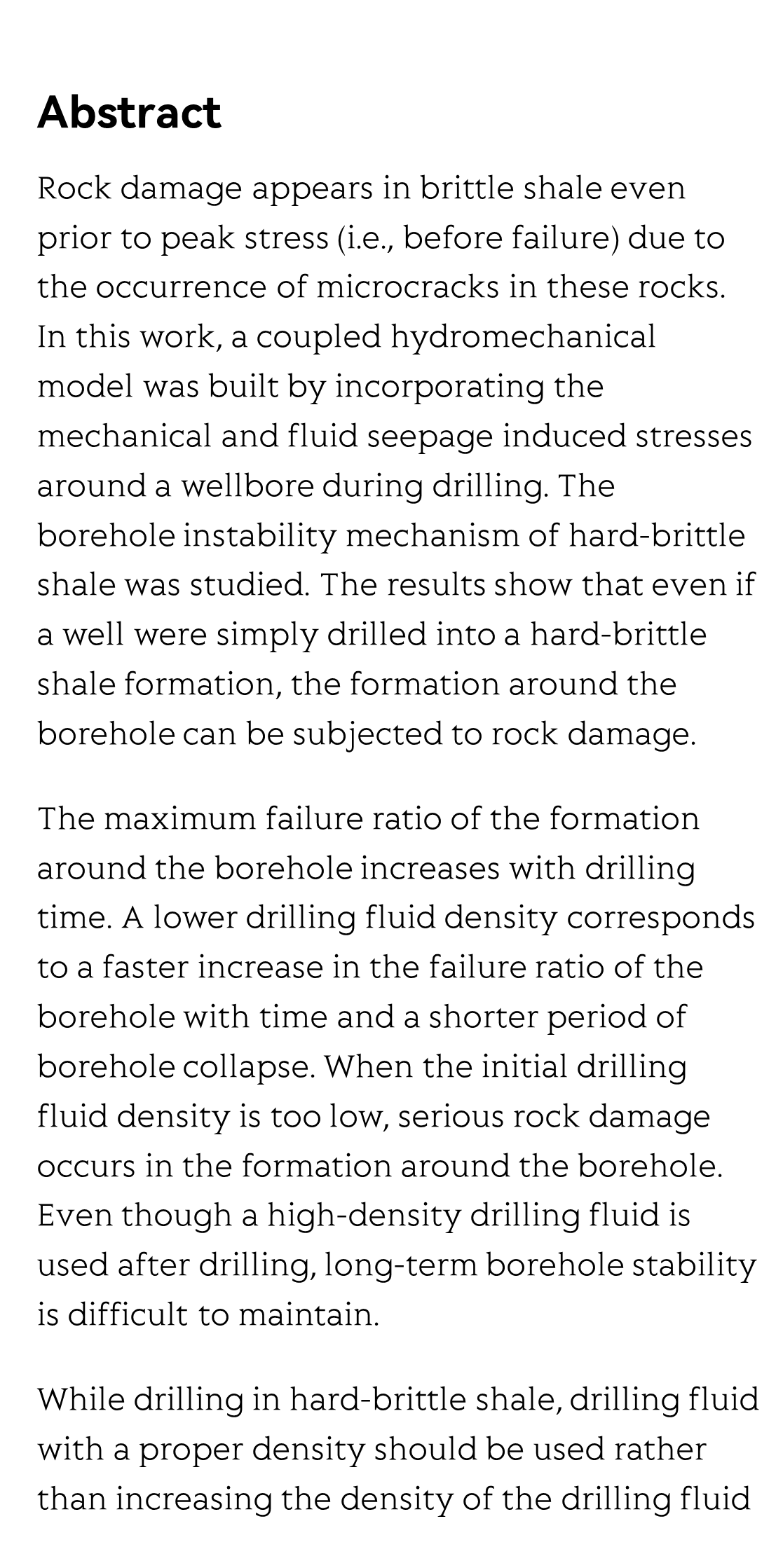 Time-dependent borehole stability in hard-brittle shale_2