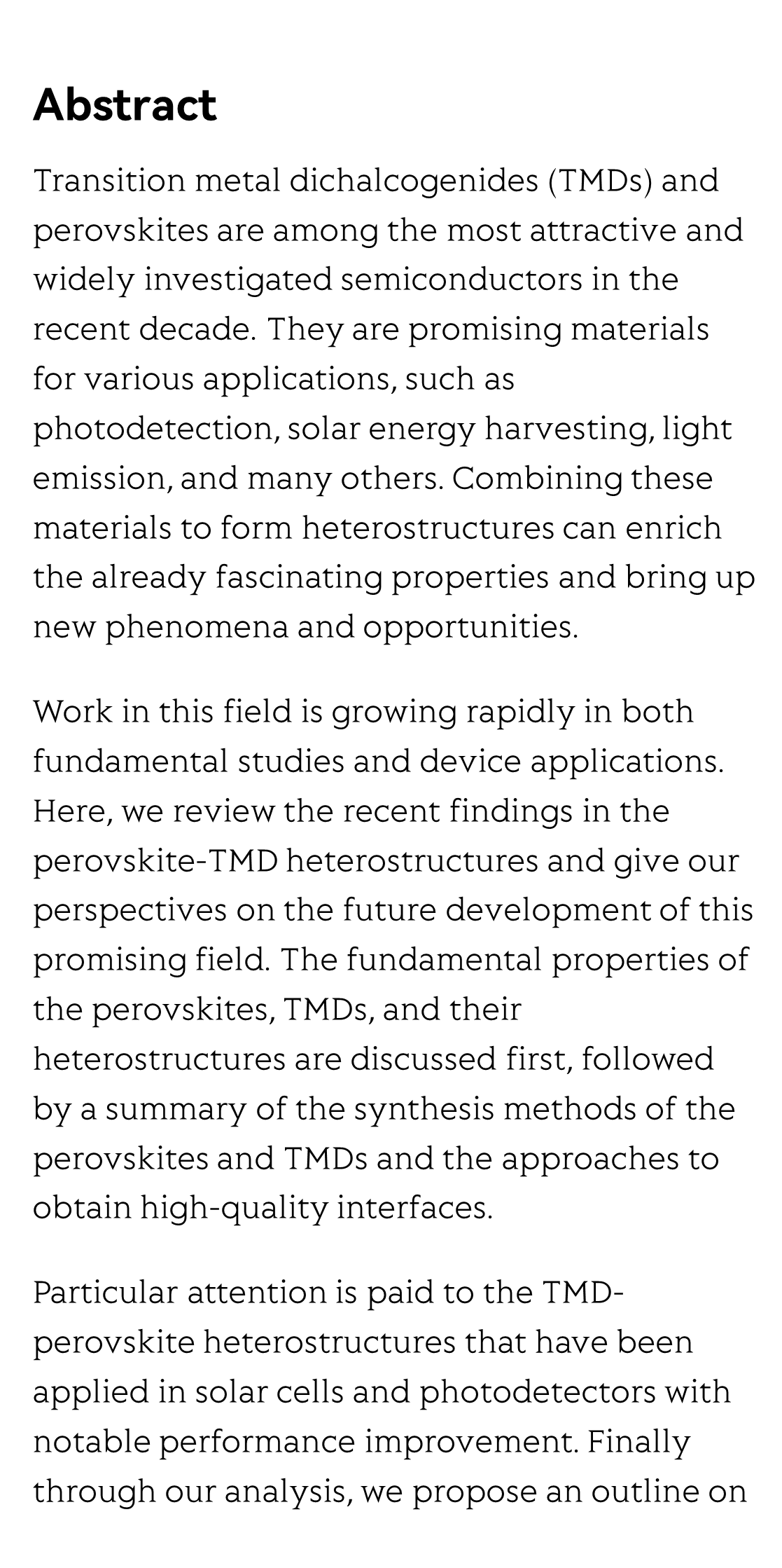 Perovskite-transition metal dichalcogenides heterostructures: recent advances and future perspectives_2