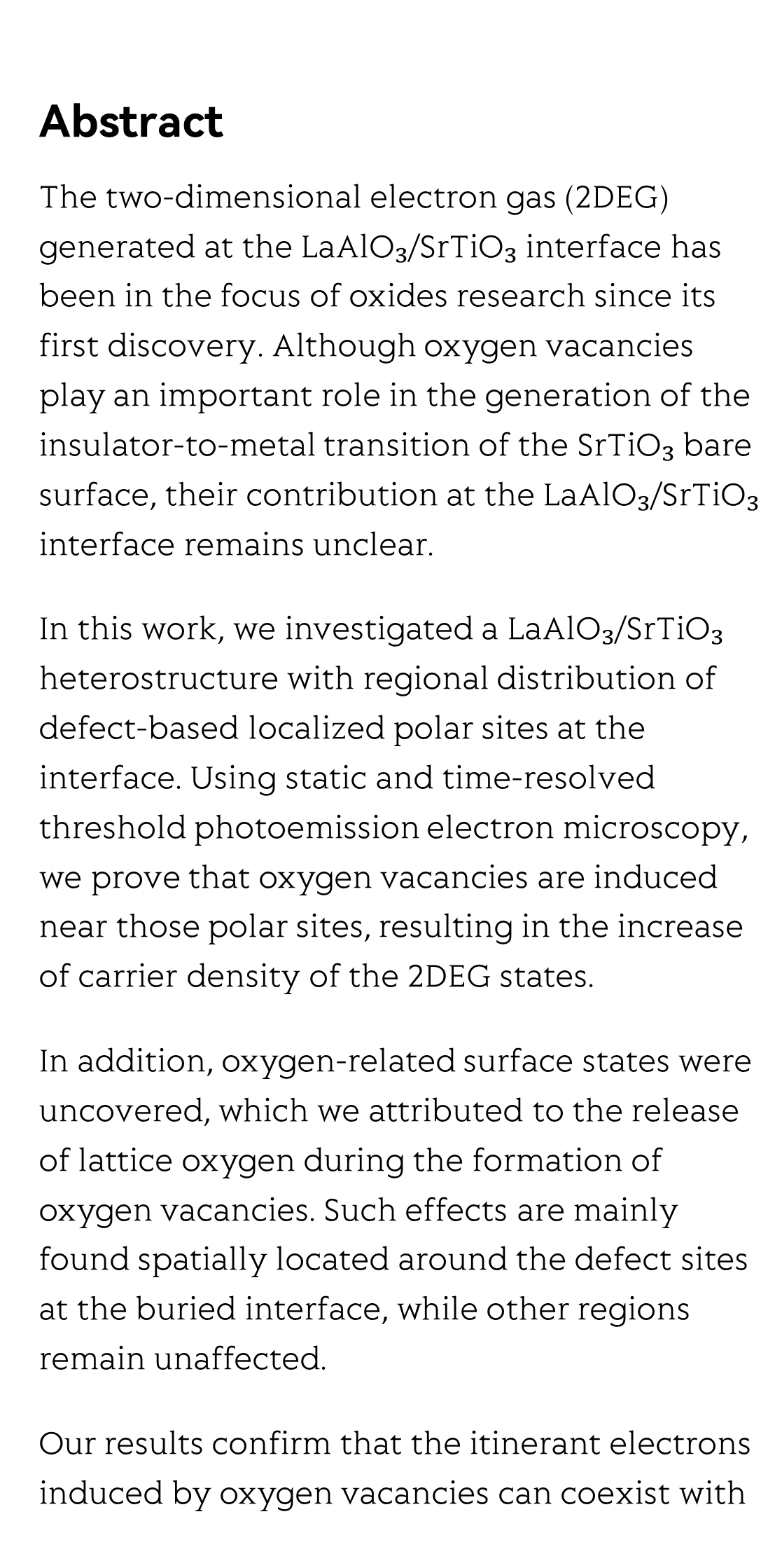 Tracing the formation of oxygen vacancies at the conductive LaAlO₃/SrTiO₃ interface via photoemission_2