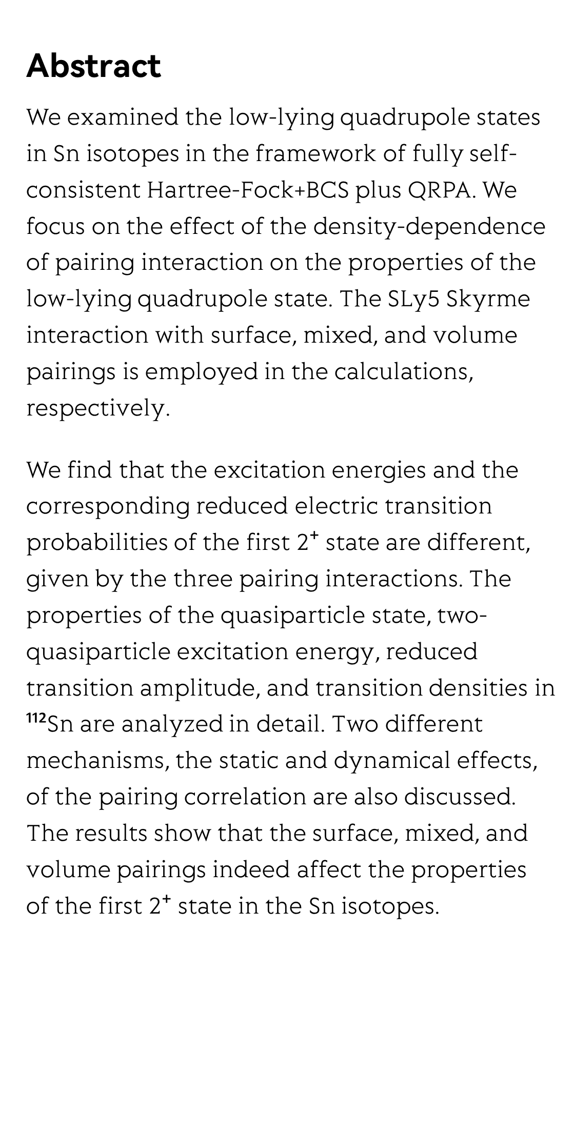 Effect of pairing correlation on low-lying quadrupole states in Sn isotopes_2