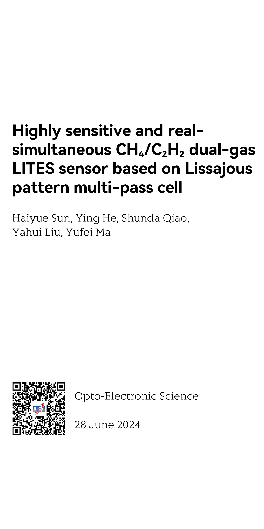 Highly sensitive and real-simultaneous CH4/C2H2 dual-gas LITES sensor based on Lissajous pattern multi-pass cell_1