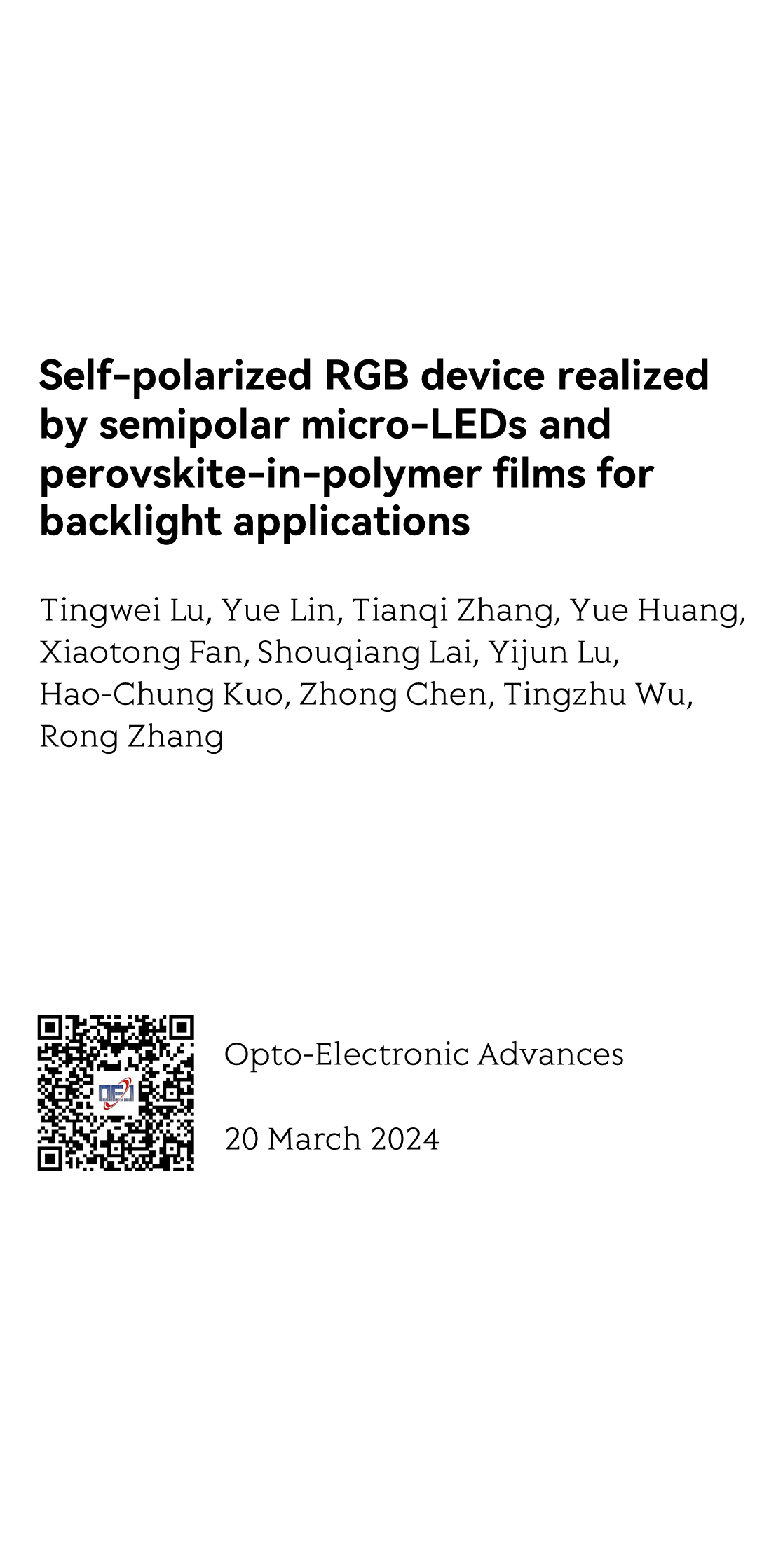 Self-polarized RGB device realized by semipolar micro-LEDs and perovskite-in-polymer films for backlight applications_1