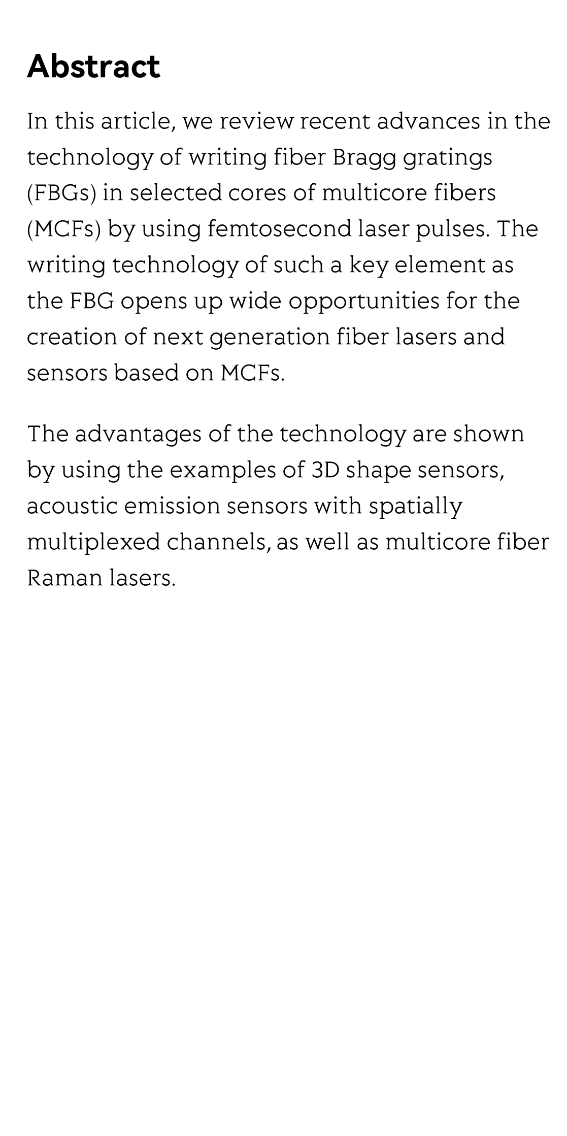 Advances in femtosecond laser direct writing of fiber Bragg gratings in multicore fibers: technology, sensor and laser applications_2