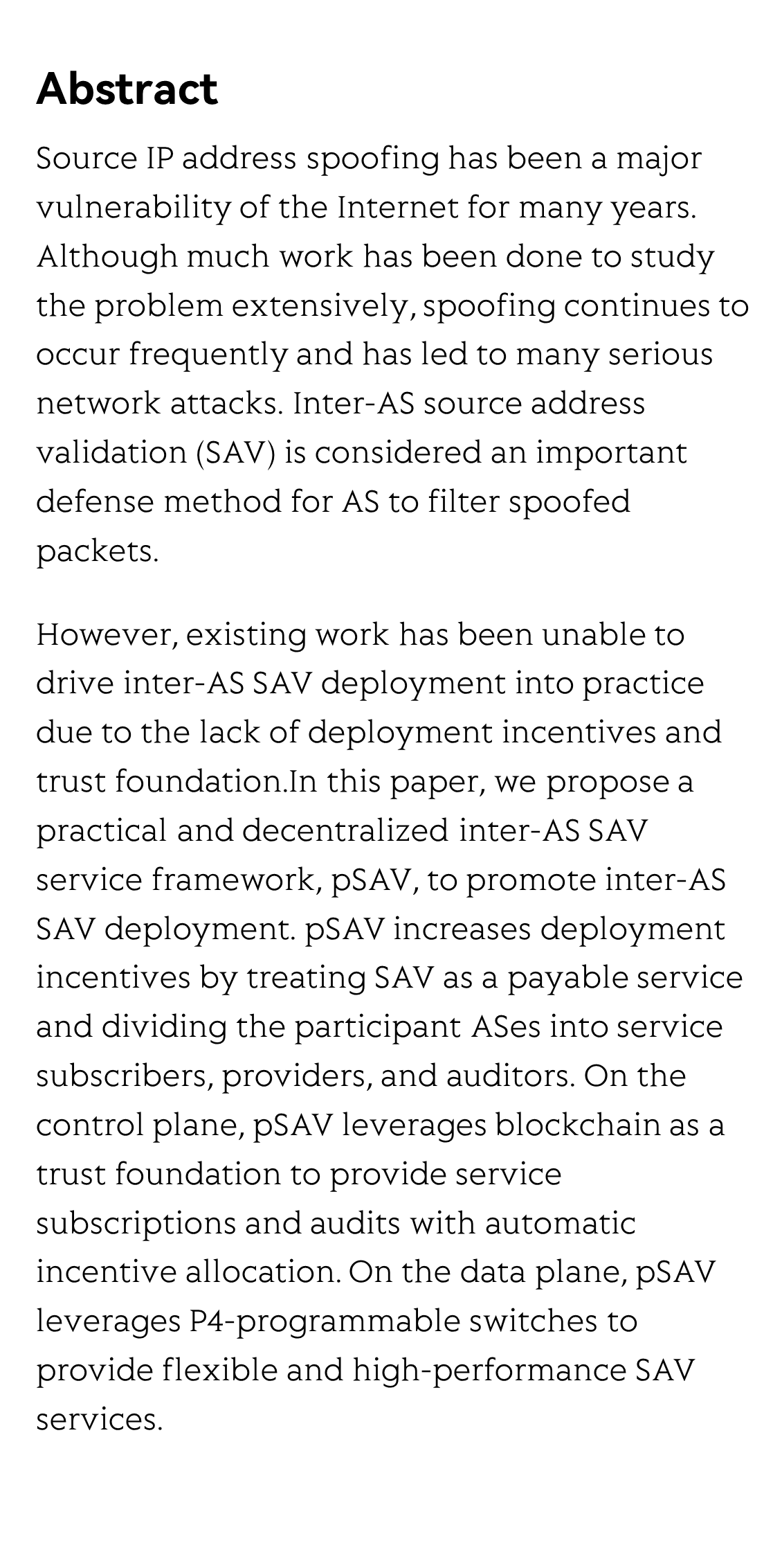 pSAV: A Practical and Decentralized Inter-AS Source Address Validation_2