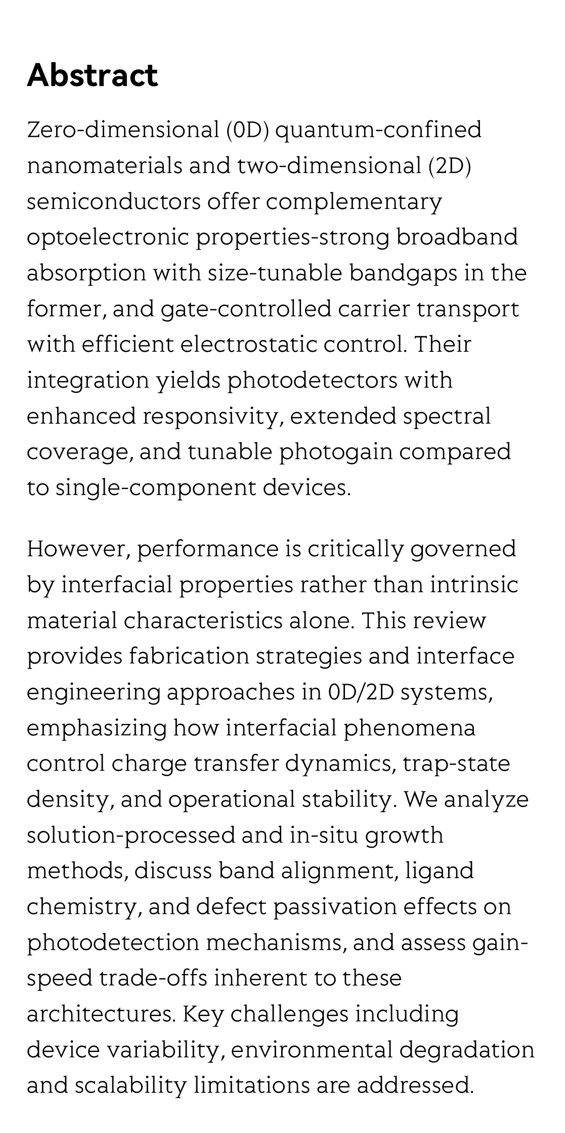 Interface and integration challenges in 0D/2D hybrid photodetection: optimizing assembly, interface and charge transfer_2