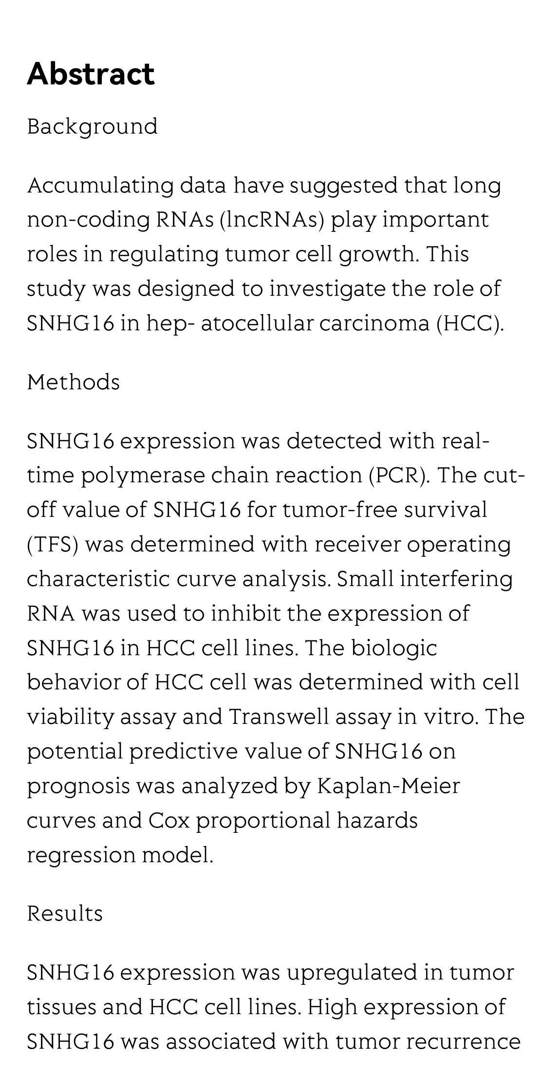 SNHG16 promotes hepatocellular carcinoma development via activating ECM receptor interaction pathway_2