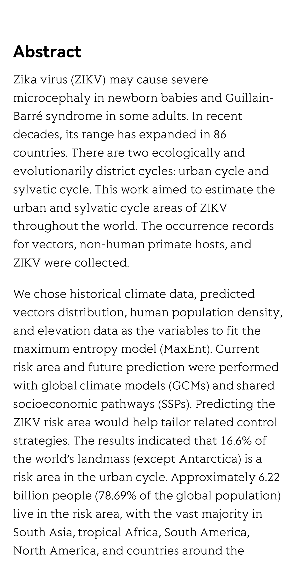 Assessing the risk of spread of zika virus under current and future climate scenarios_2
