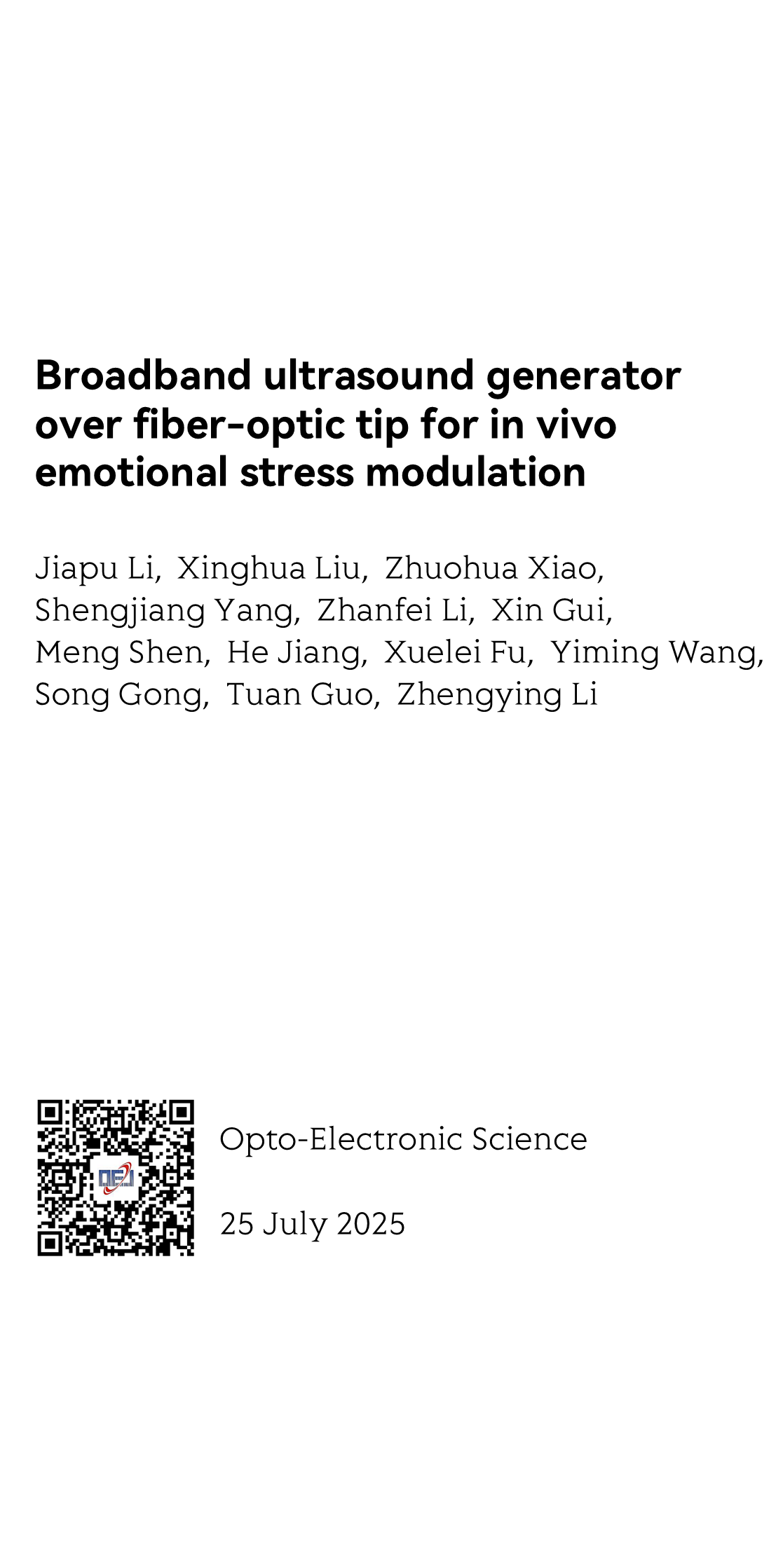 Broadband ultrasound generator over fiber-optic tip for in vivo emotional stress modulation_1