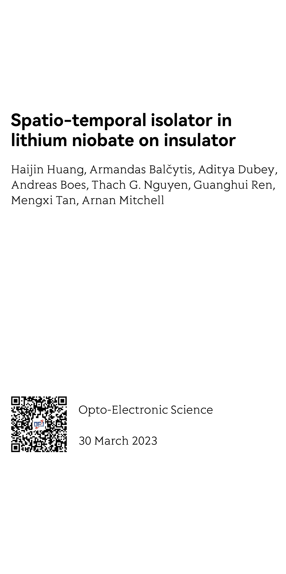 Spatio-temporal isolator in lithium niobate on insulator_1