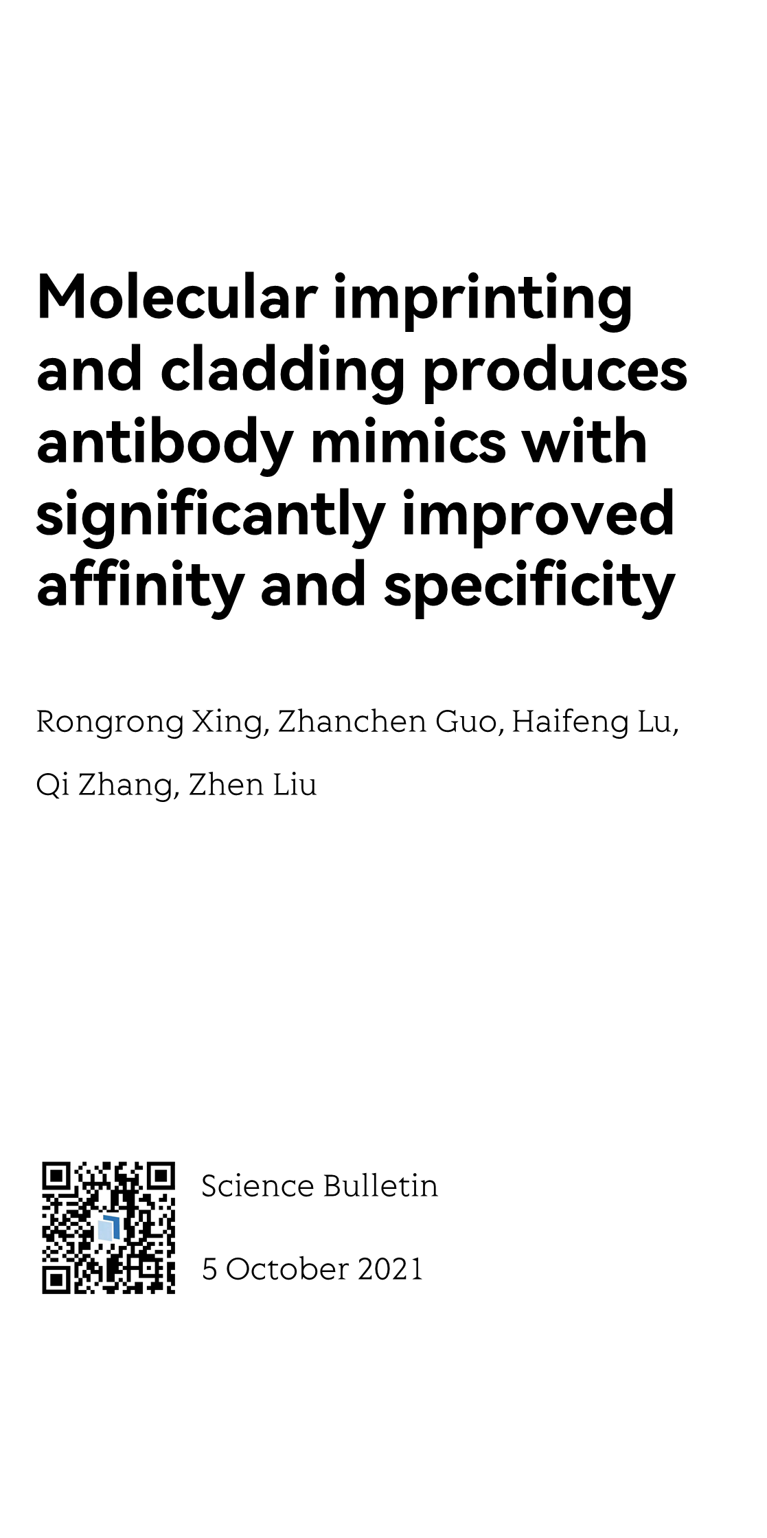 Molecular imprinting and cladding produces antibody mimics with significantly improved affinity and specificity_1