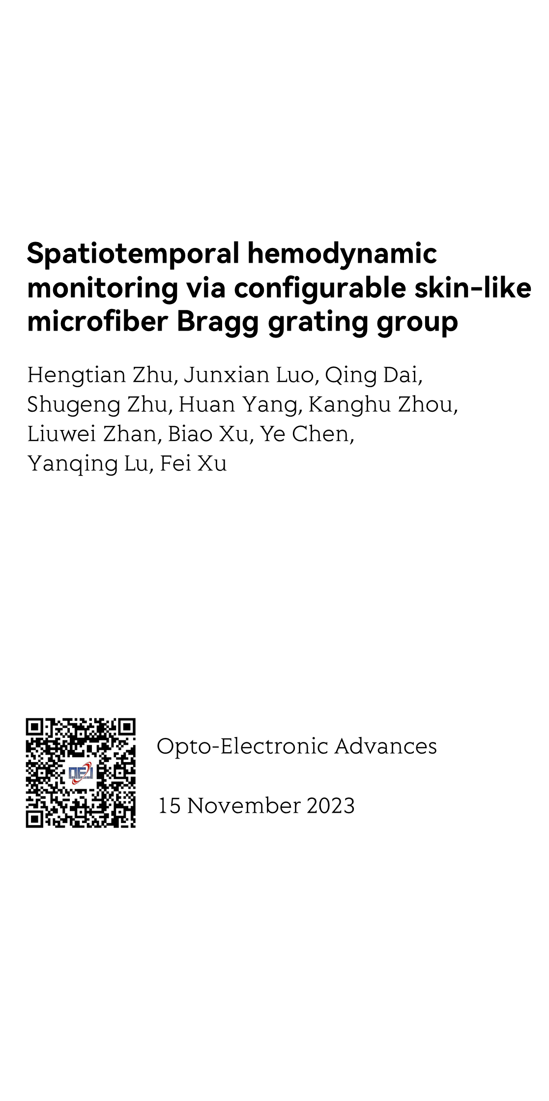 Spatiotemporal hemodynamic monitoring via configurable skin-like microfiber Bragg grating group_1