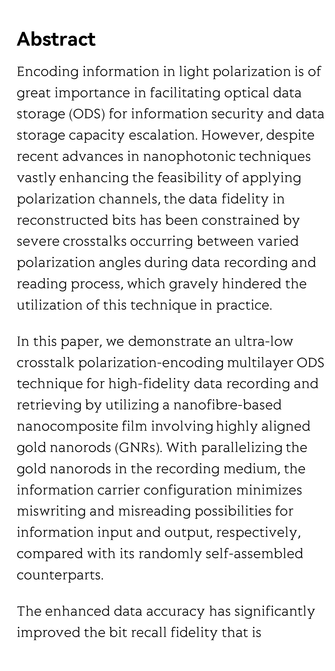 Near-perfect fidelity polarization-encoded multilayer optical data storage based on aligned gold nanorods_2