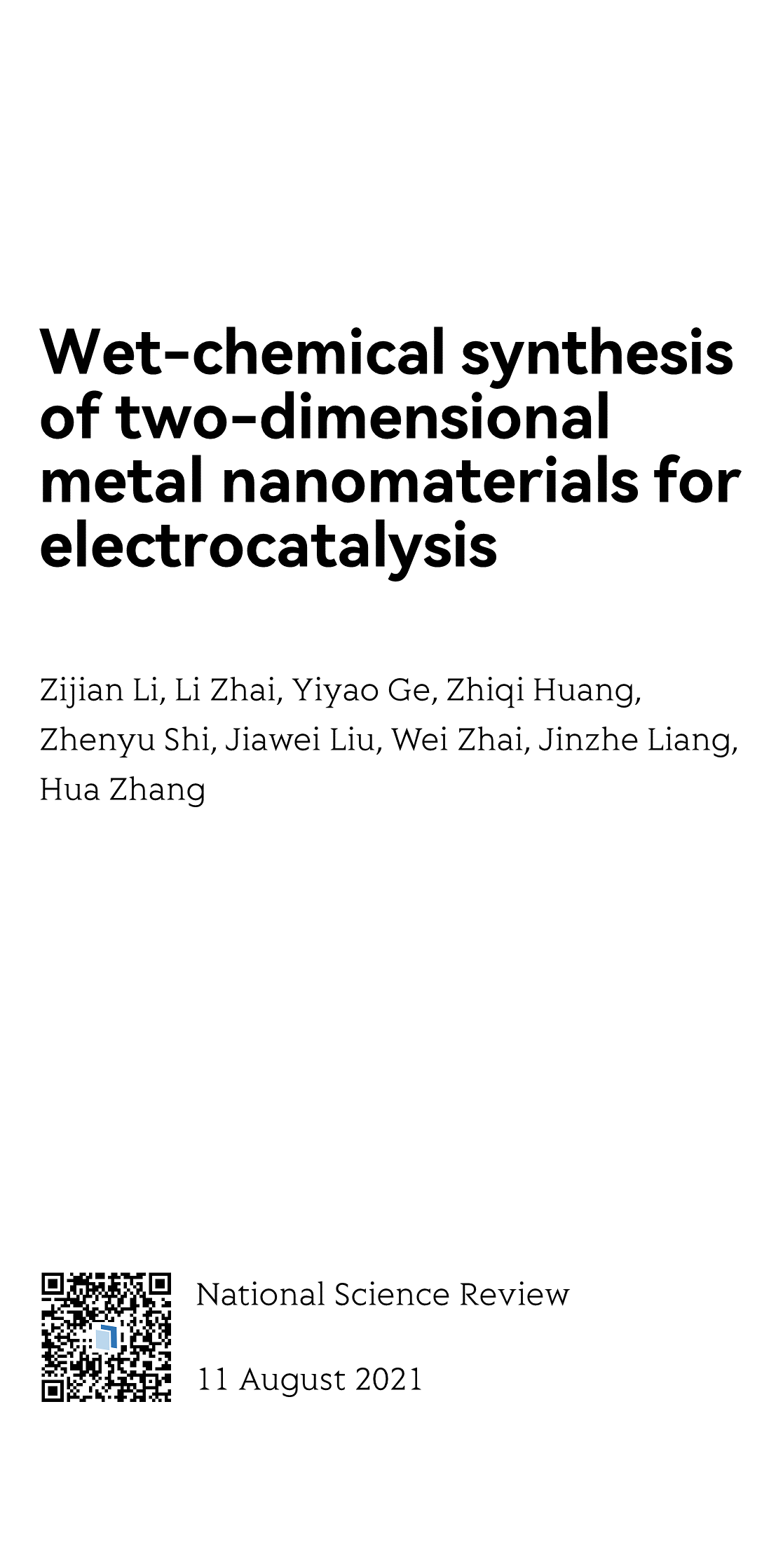 Wet-chemical synthesis of two-dimensional metal nanomaterials for electrocatalysis_1