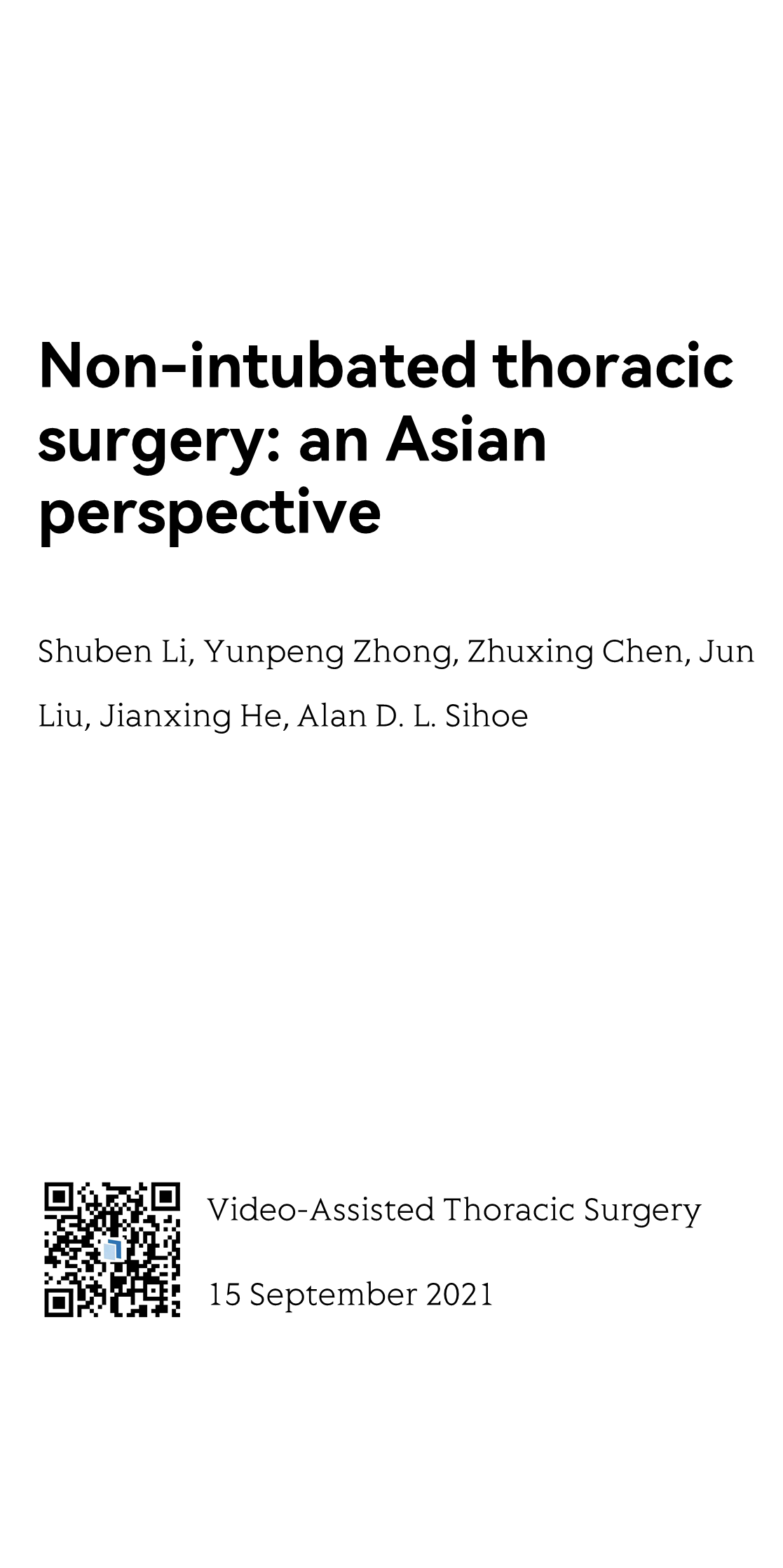 Non-intubated thoracic surgery: an Asian perspective_1