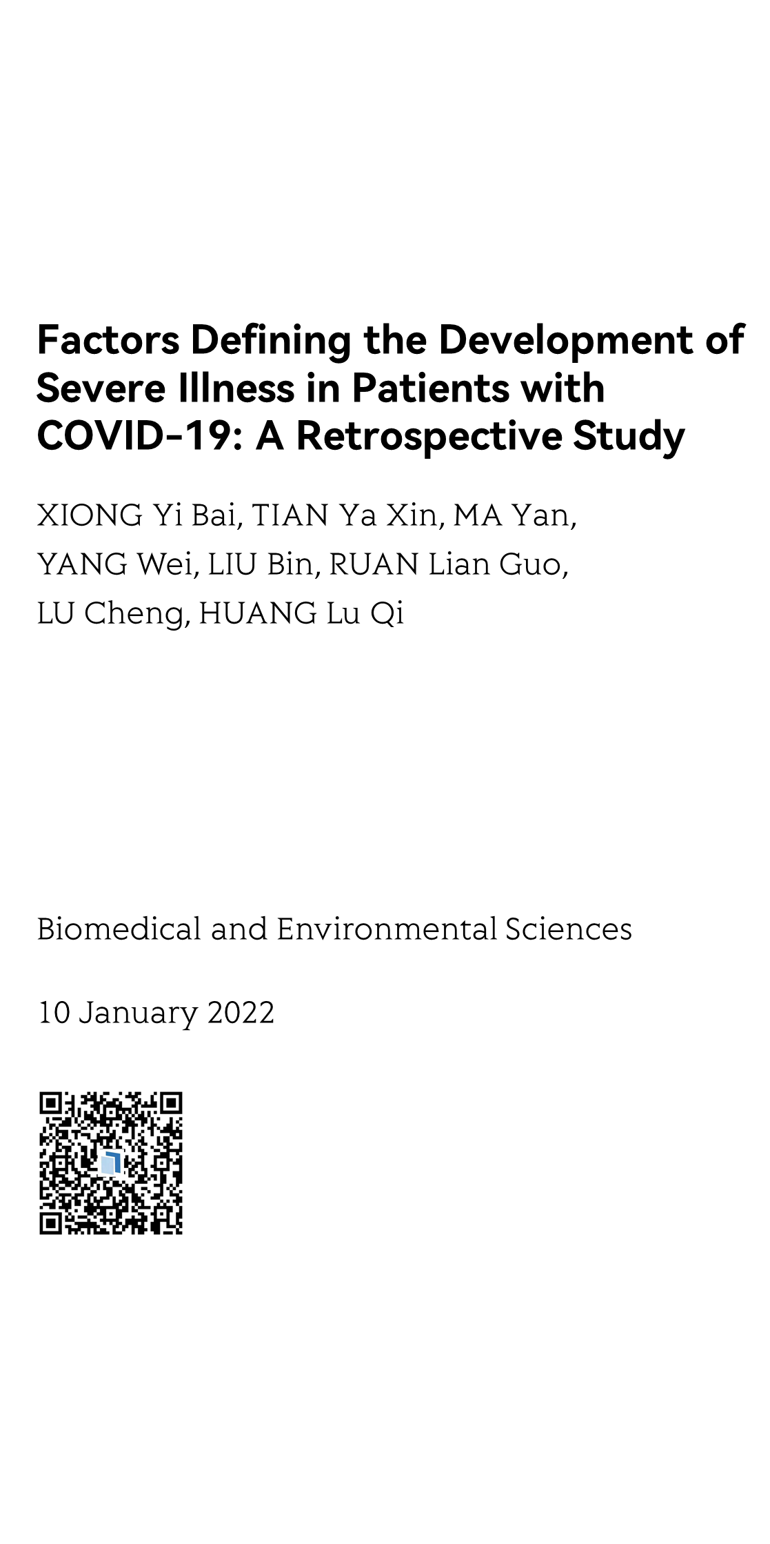 Factors Defining the Development of Severe Illness in Patients with COVID-19: A Retrospective Study_1