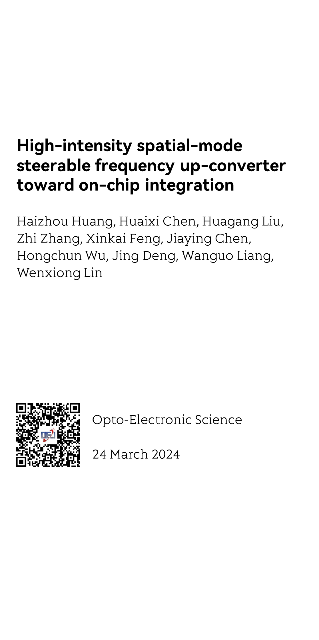 High-intensity spatial-mode steerable frequency up-converter toward on-chip integration_1