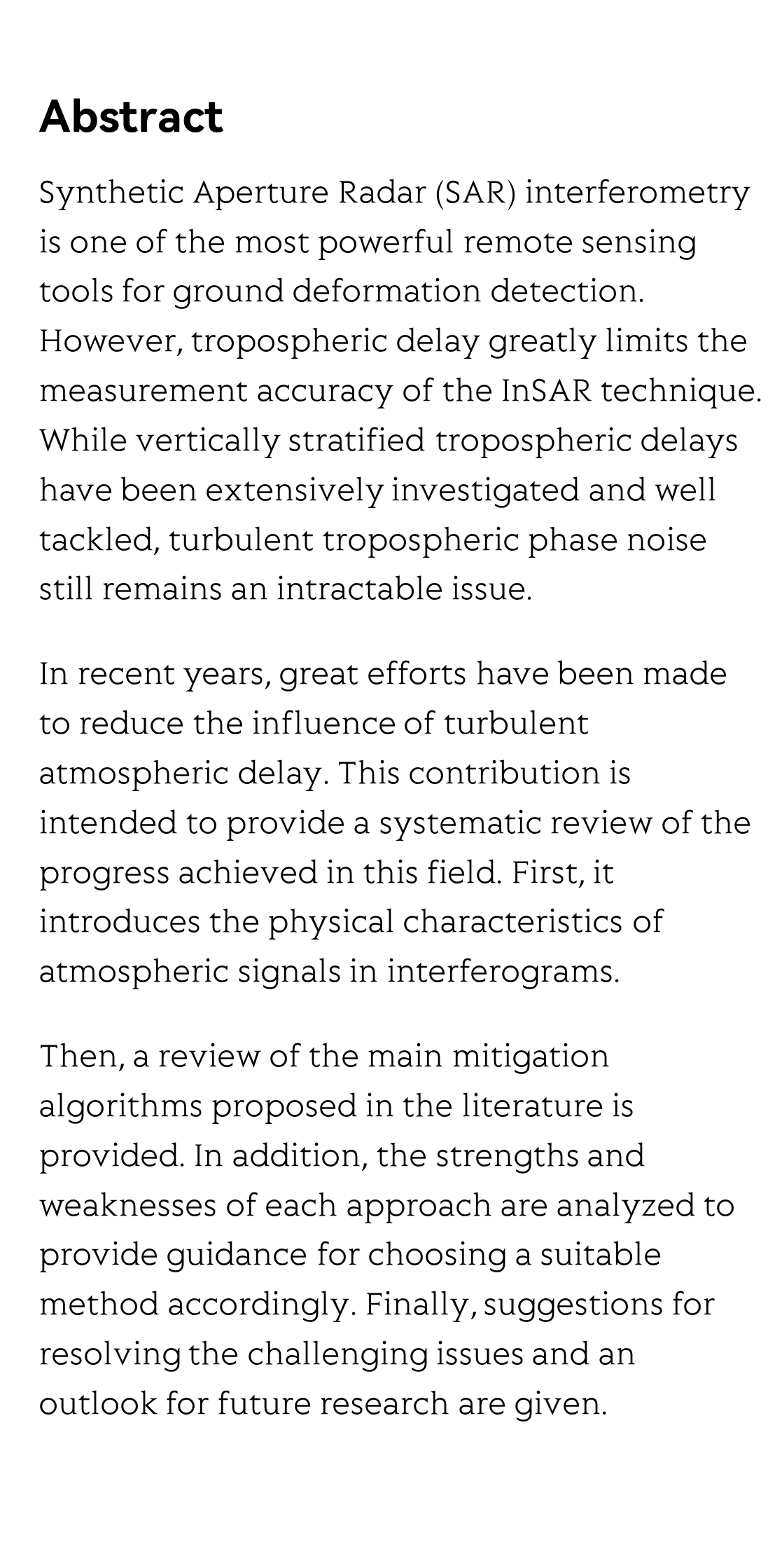 Mitigation of time-series InSAR turbulent atmospheric phase noise: A review_2