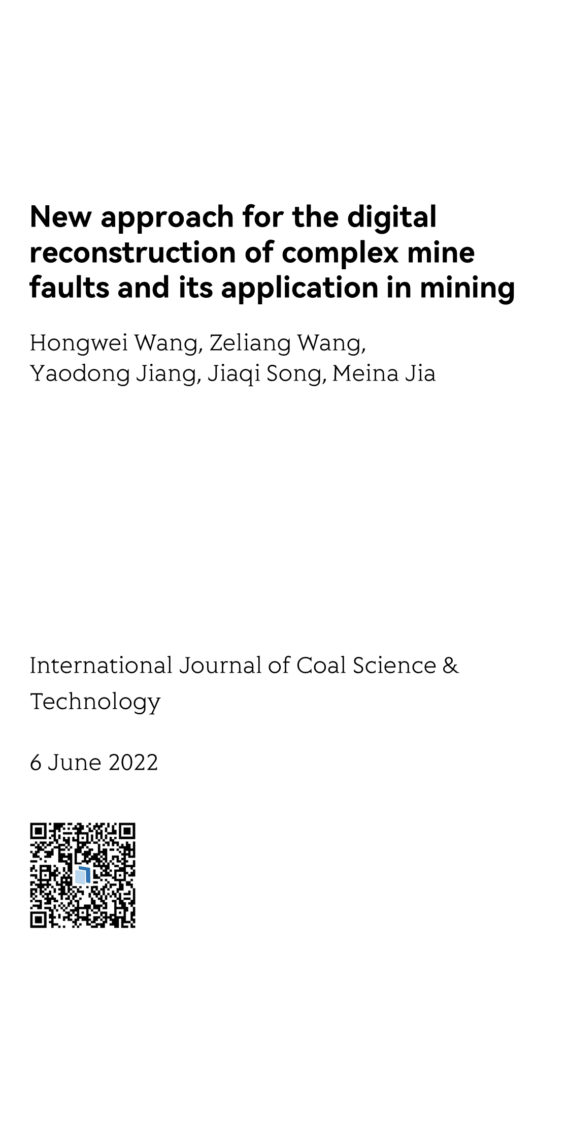 New approach for the digital reconstruction of complex mine faults and its application in mining_1