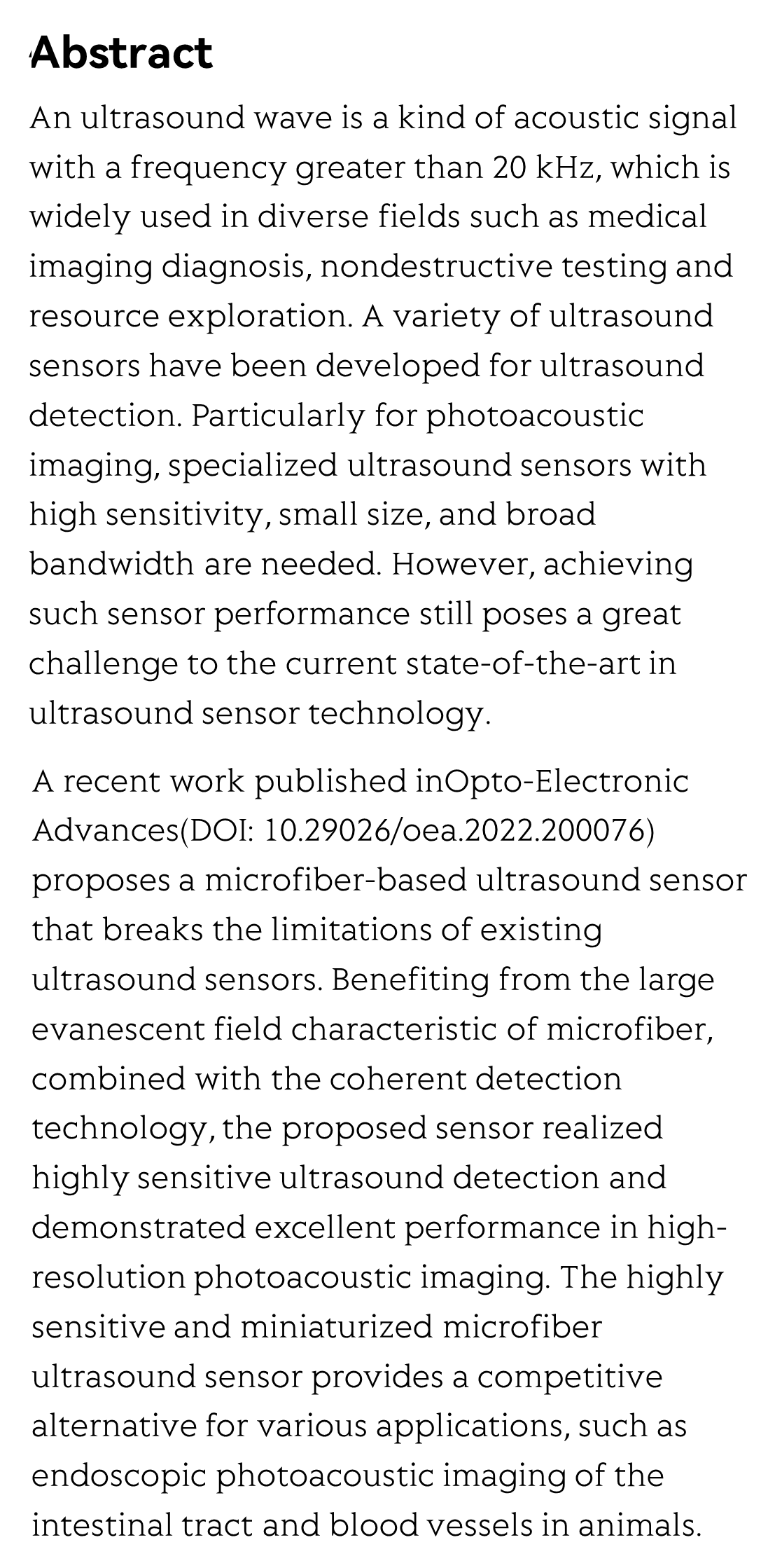Highly sensitive microfiber ultrasound sensor for photoacoustic imaging_2