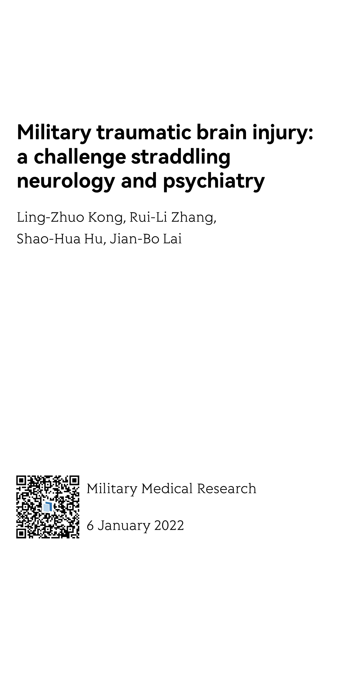 Military traumatic brain injury: a challenge straddling neurology and psychiatry_1