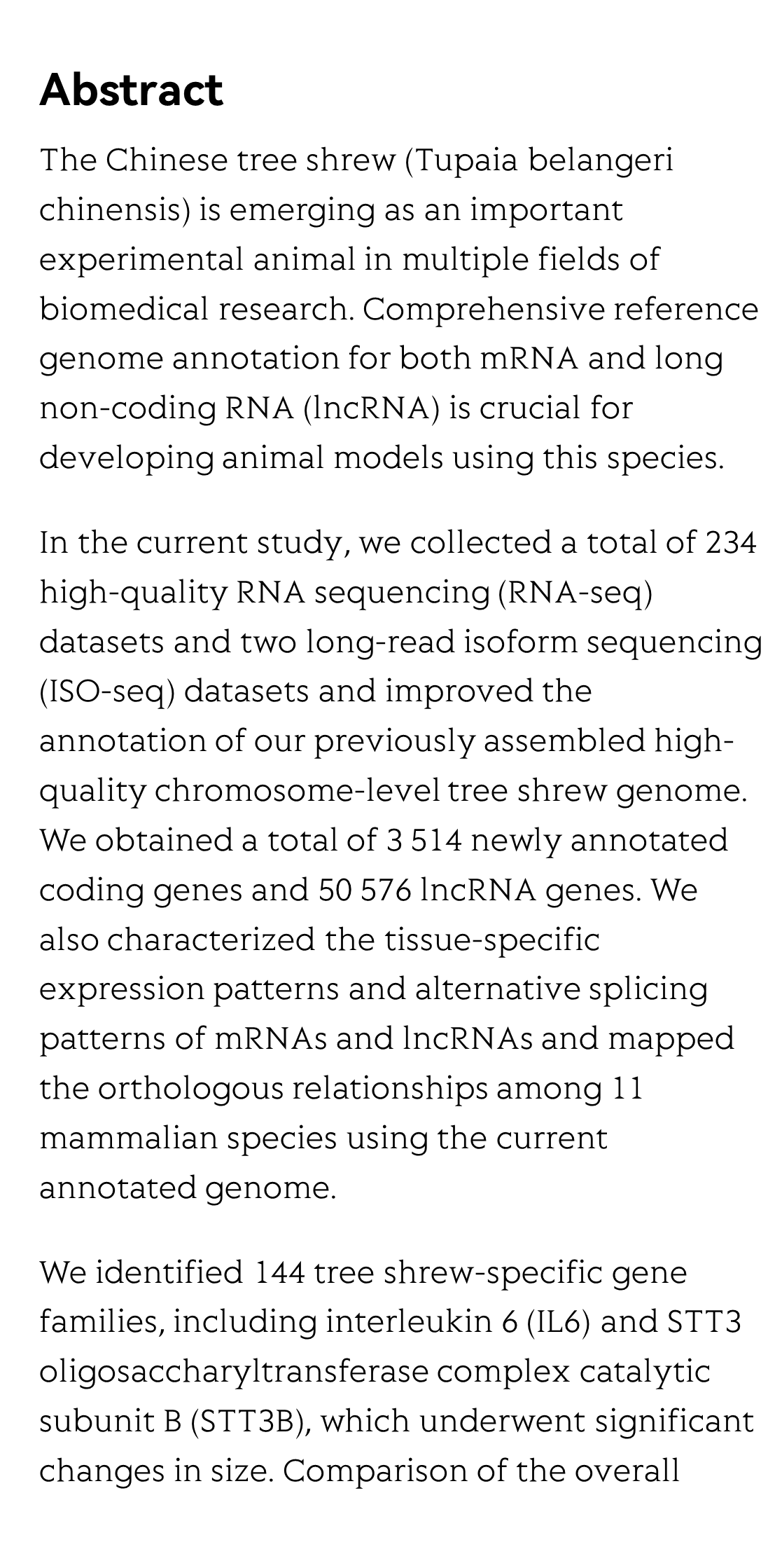 Comprehensive annotation of the Chinese tree shrew genome by large-scale RNA sequencing and long-read isoform sequencing_2