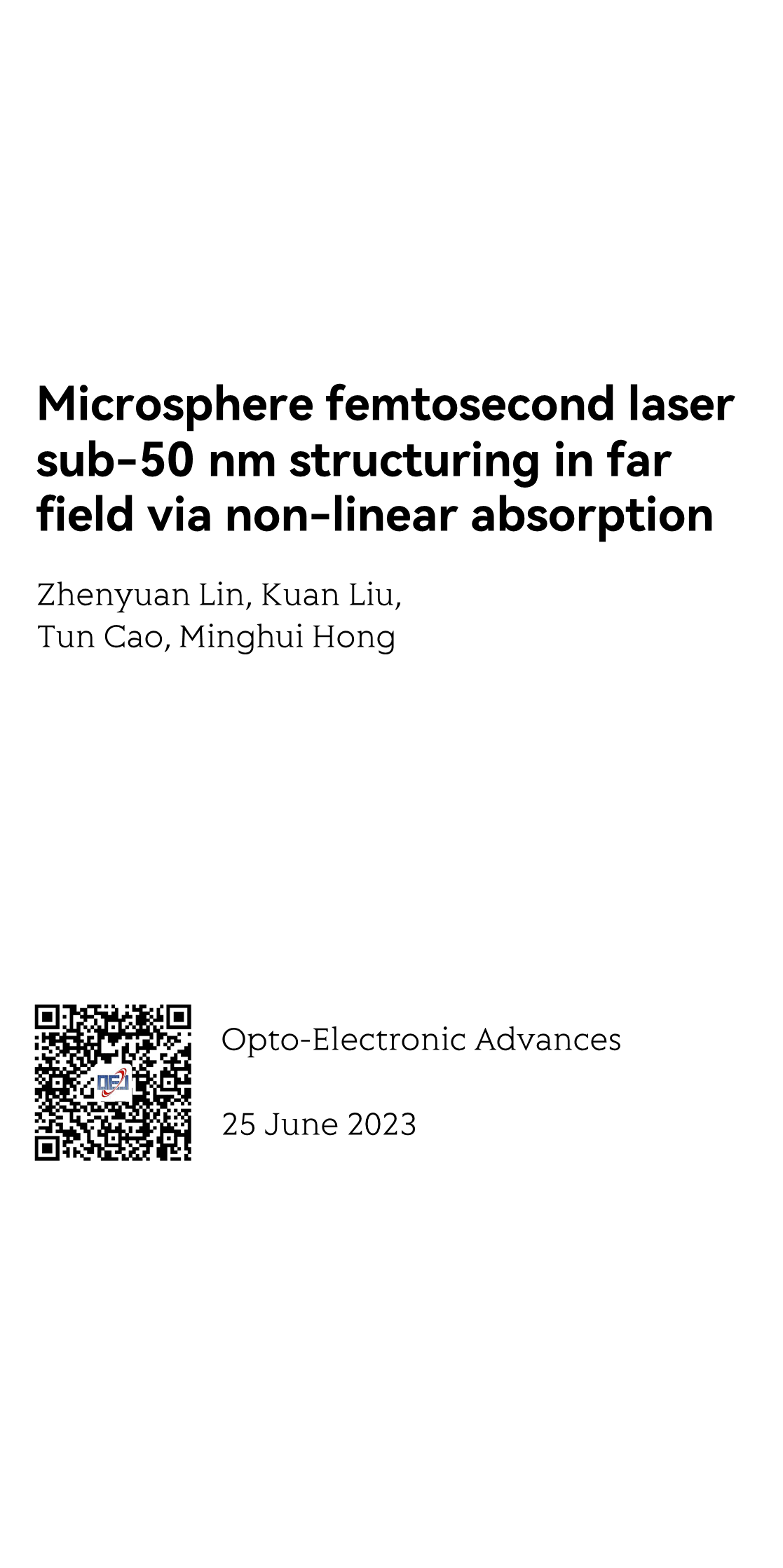 Microsphere femtosecond laser sub-50 nm structuring in far field via non-linear absorption_1