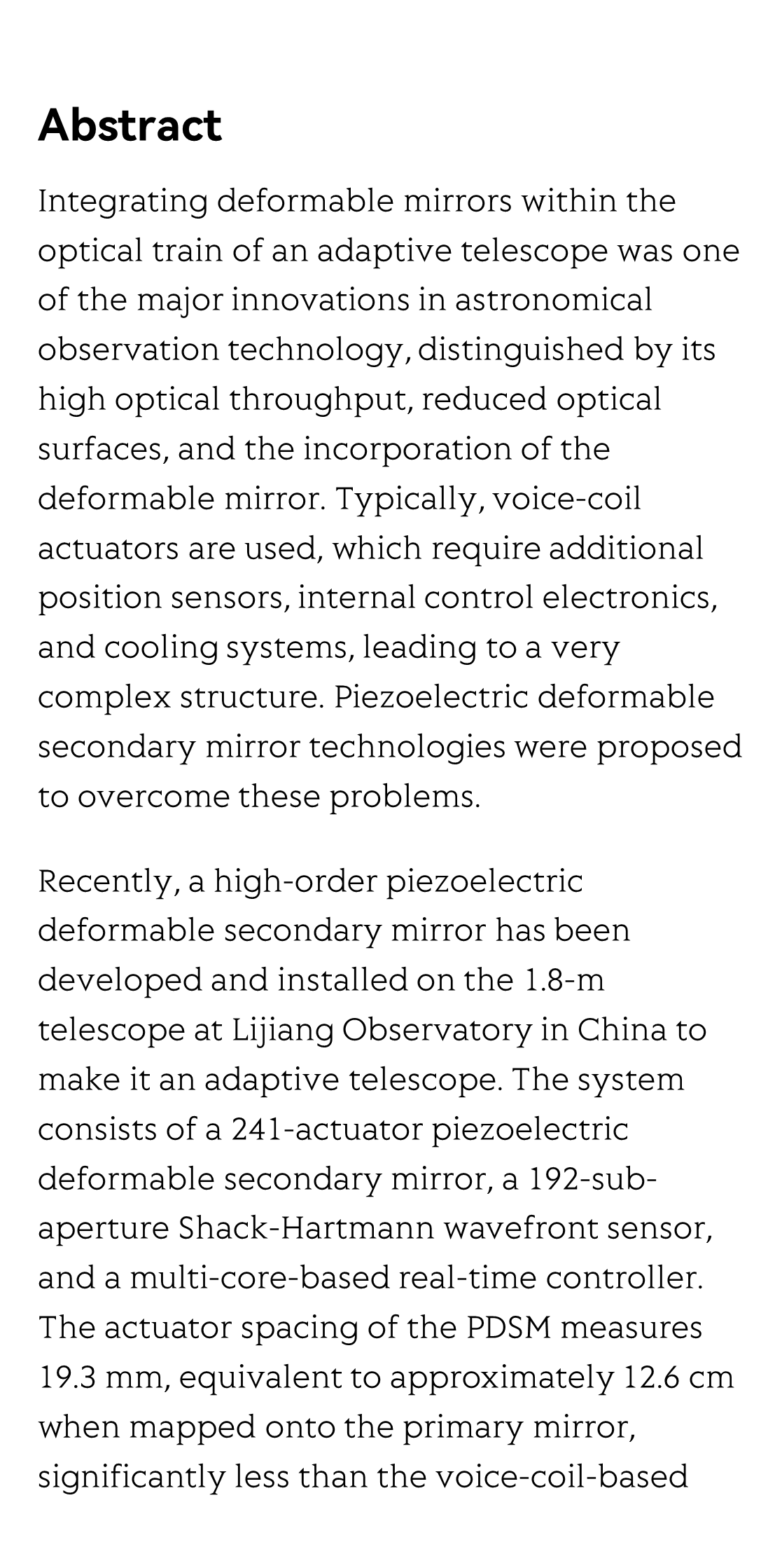 High-resolution visible imaging with piezoelectric deformable secondary mirror: experimental results at the 1.8-m adaptive telescope_2