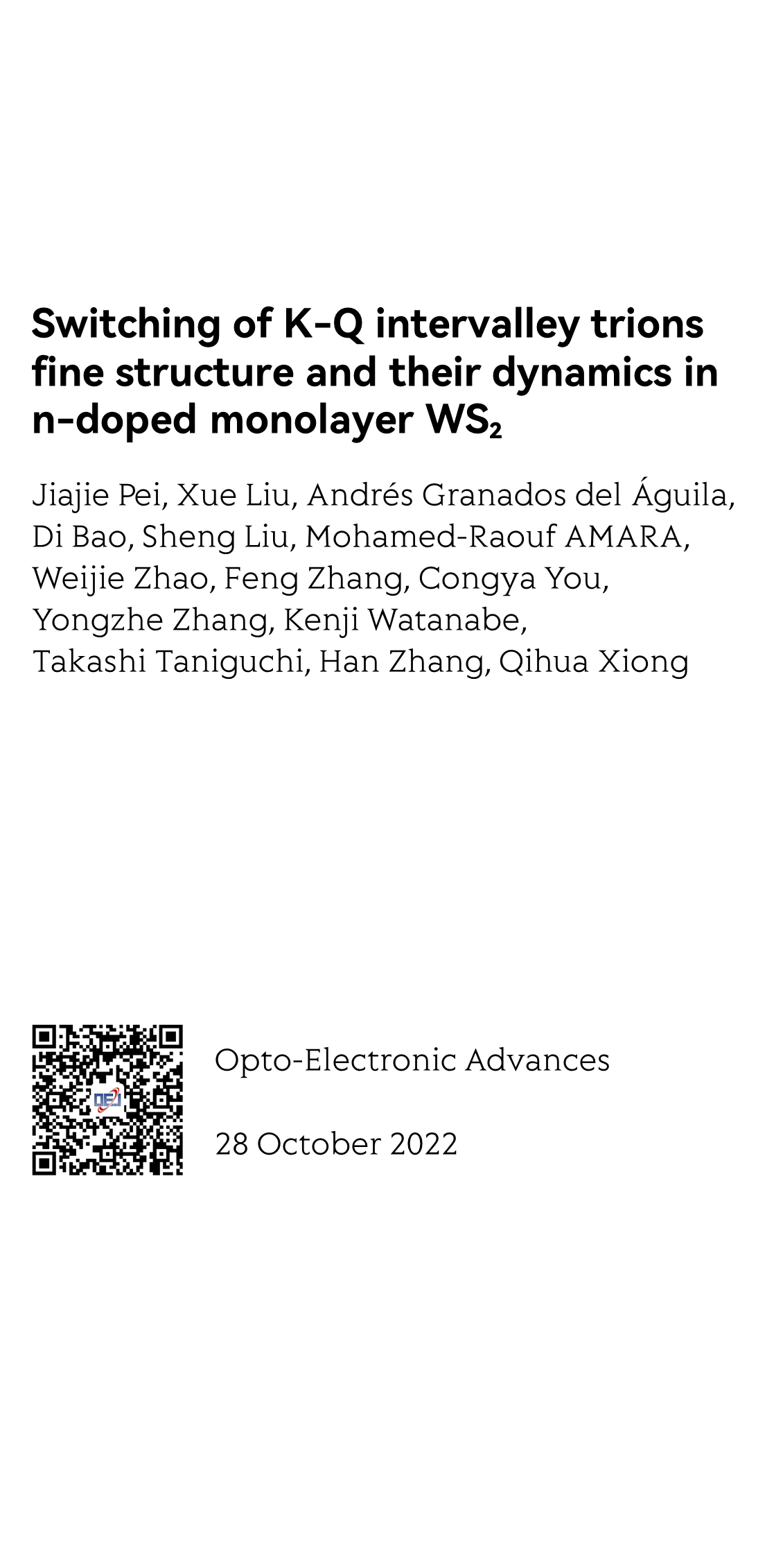 Switching of K-Q intervalley trions fine structure and their dynamics in n-doped monolayer WS₂_1