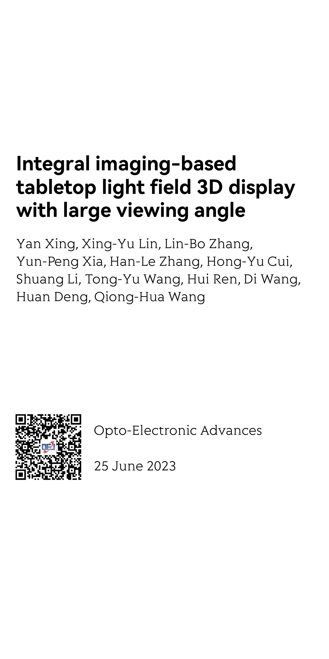 Integral imaging-based tabletop light field 3D display with large viewing angle_1