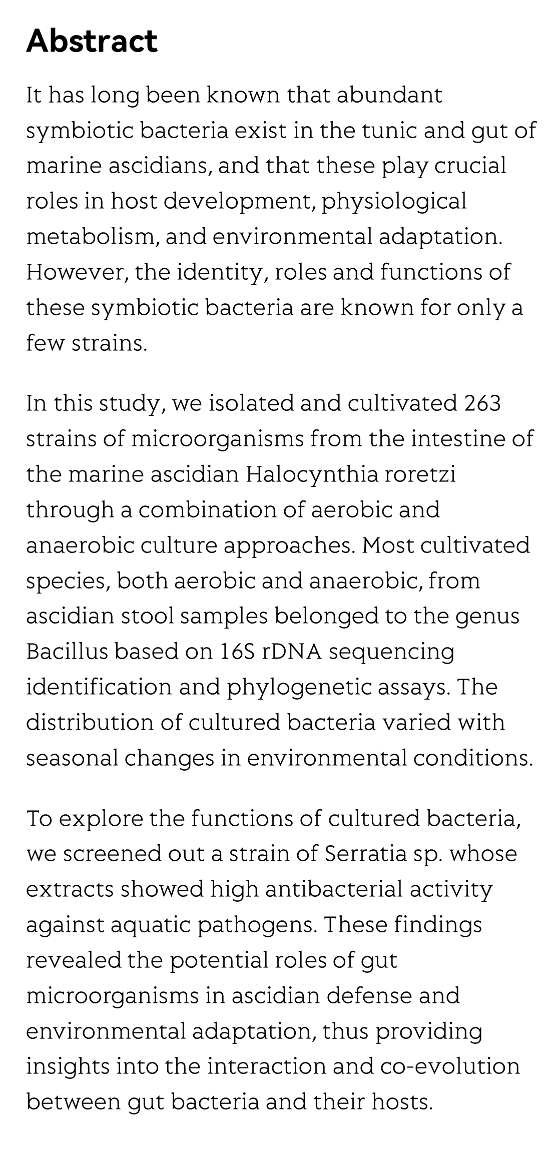Cultivation of gut microorganisms of the marine ascidian Halocynthia roretzi reveals their potential roles in the environmental adaptation of their host_2
